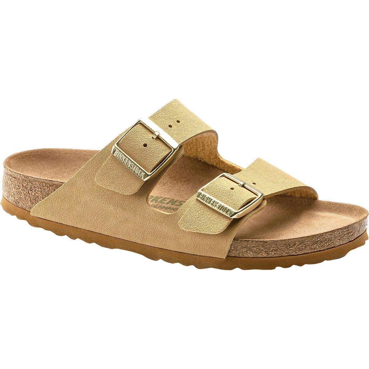 Birkenstock Arizona Vegan Sandals - Latte Cream Birkibuc™ - EU 42 (US Men's 9-9.5 / Women's 11-11.5) - Comfortable & Sustainable Footwear for Casual Wear, Beach, and Everyday Use