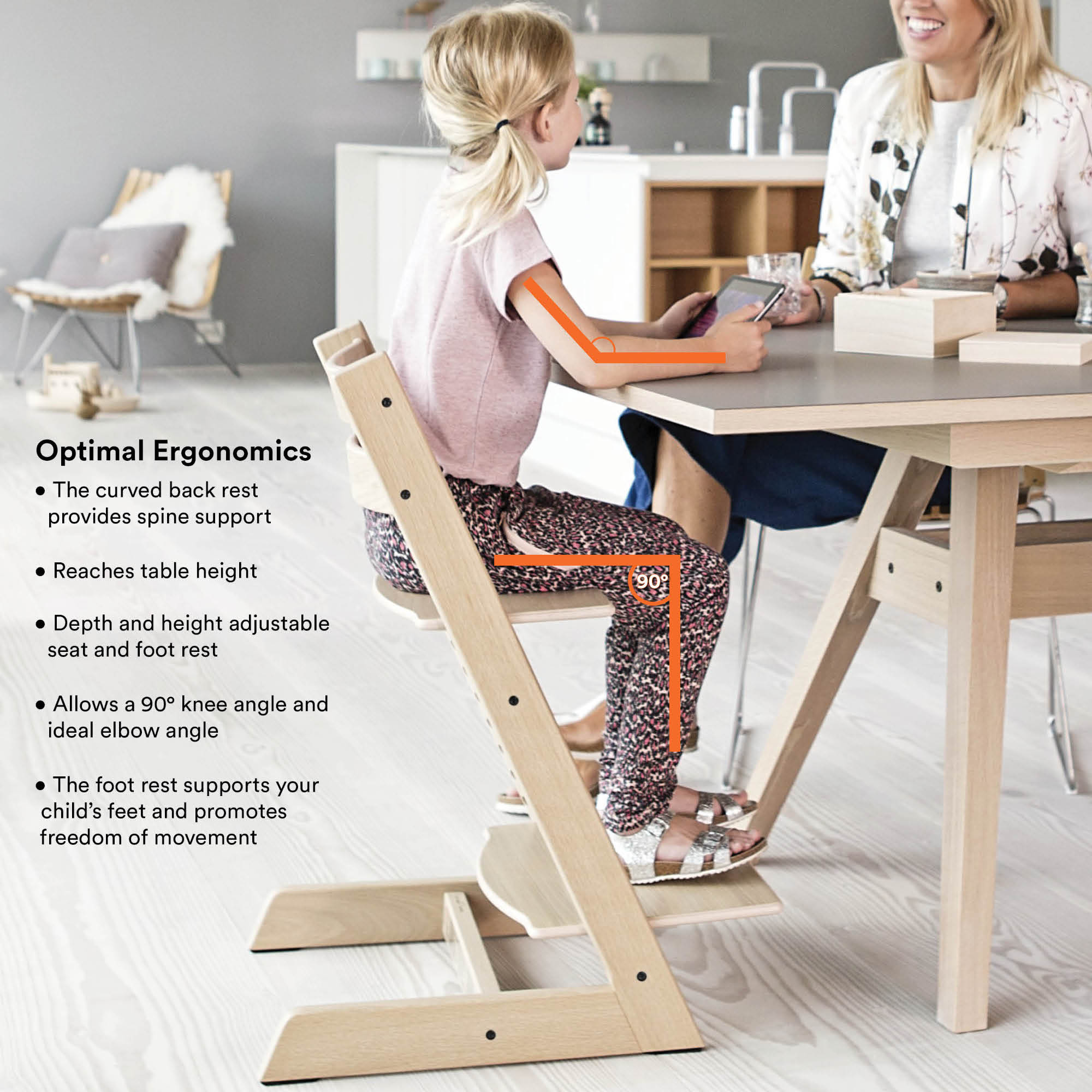 Stokke Tripp Trapp High Chair - Adjustable Baby to Adult Wooden Chair, Ergonomic Design, Oak Finish | Perfect for Dining, Feeding & Learning Activities