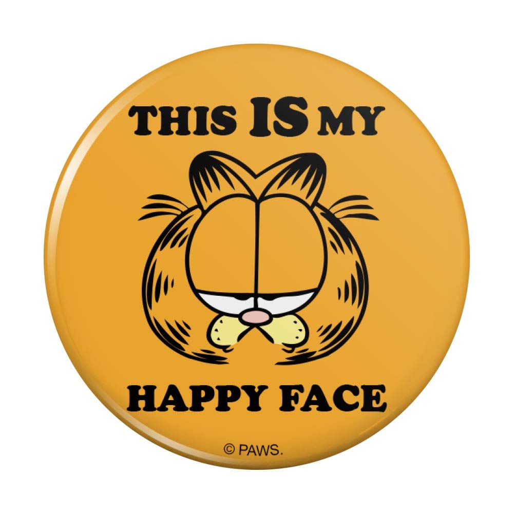 Garfield 'This IS My Happy Face' Funny Refrigerator Magnet - Perfect for Kitchen, Office, Locker & Home Decor
