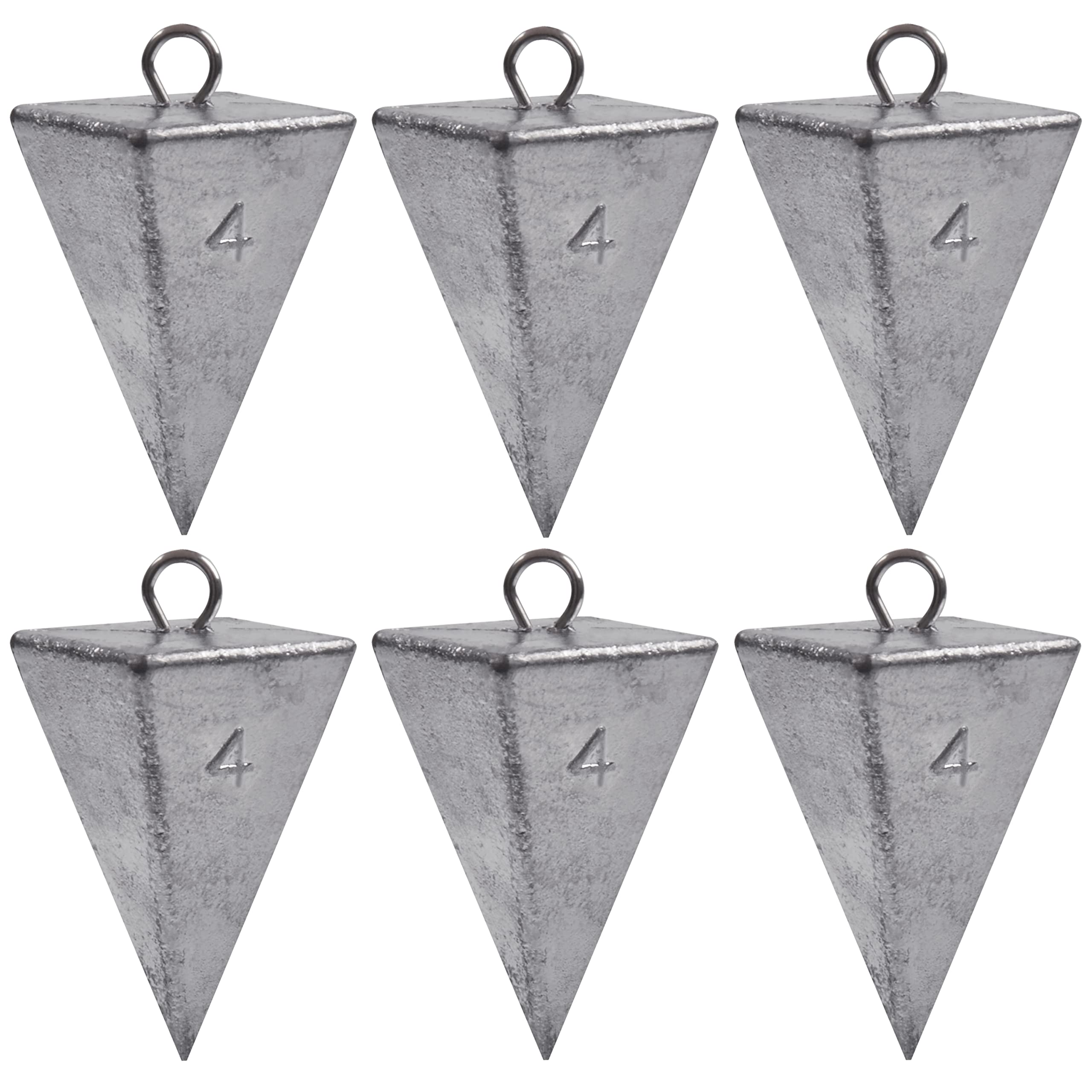 Pyramid Sinkers Fishing Weights - 1oz to 8oz Bullet Weights for Saltwater Surf Fishing | Tangle-Free Design | Perfect for Beach, Pier and Offshore Fishing Gear Tackle