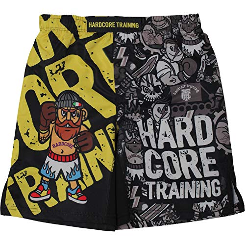 Kids Training Shorts for Boxing, Muay Thai, Grappling & Jiu Jitsu - Doodle Print Fitness Shorts for Workout & Running - Perfect for MMA, Martial Arts & Active Play