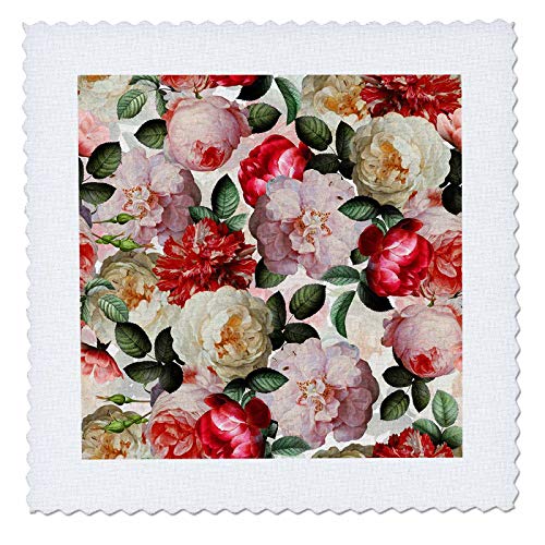 Vintage Botanical Roses and Peony Flower Garden Pa