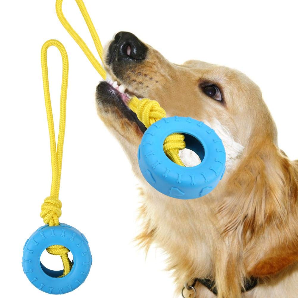Premium Latex Dog Chewing Toys - Durable Teeth Cleaning & Training Rope for Puppies & Adult Dogs (Blue) - Perfect for Chewing Exercise, Dental Health & Playtime Fun