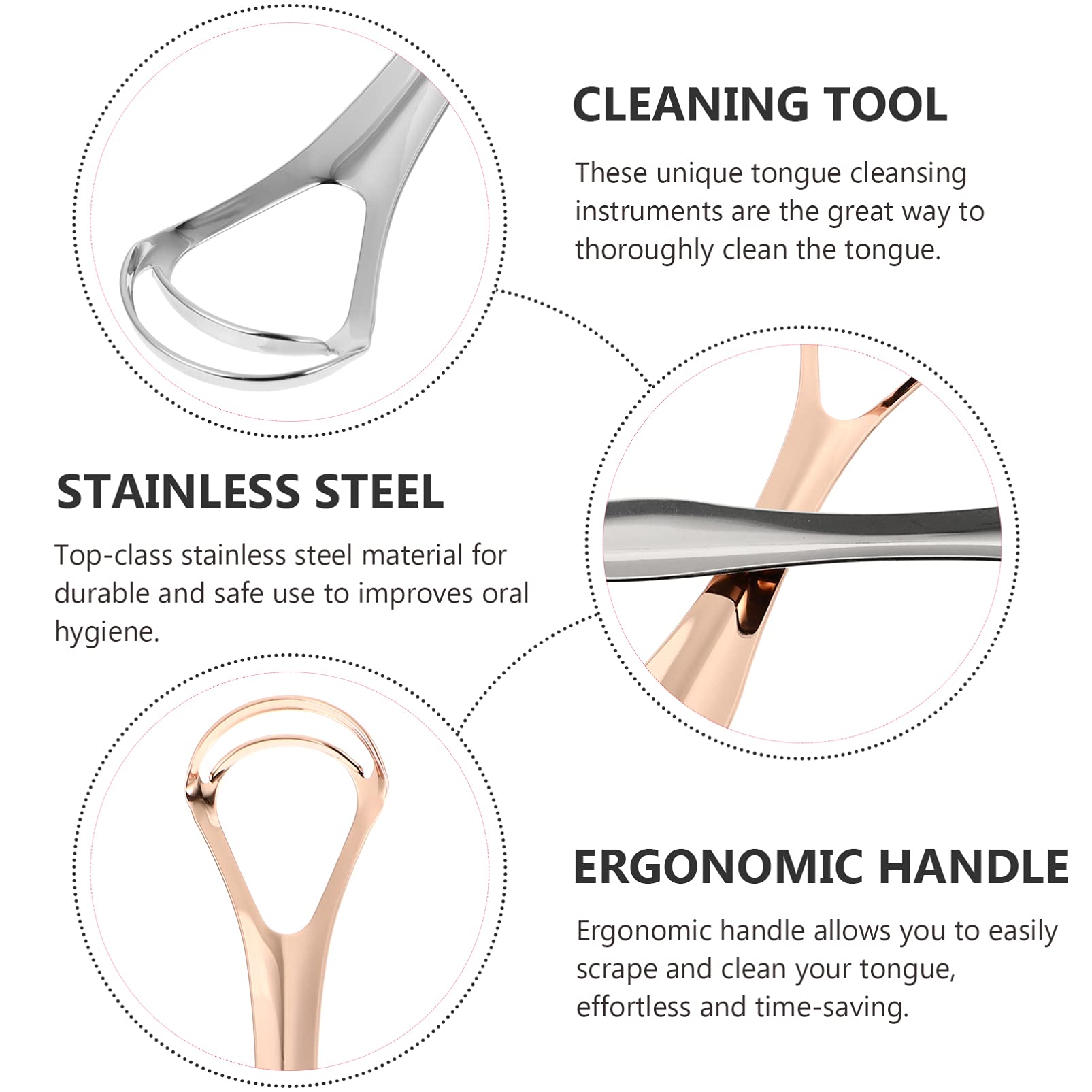 2-Pack Tongue Scraper for Oral Hygiene - Stainless Steel Tongue Cleaner for Bad Breath & Plaque Removal - Perfect for Daily Dental Care & Fresh Breath Routine