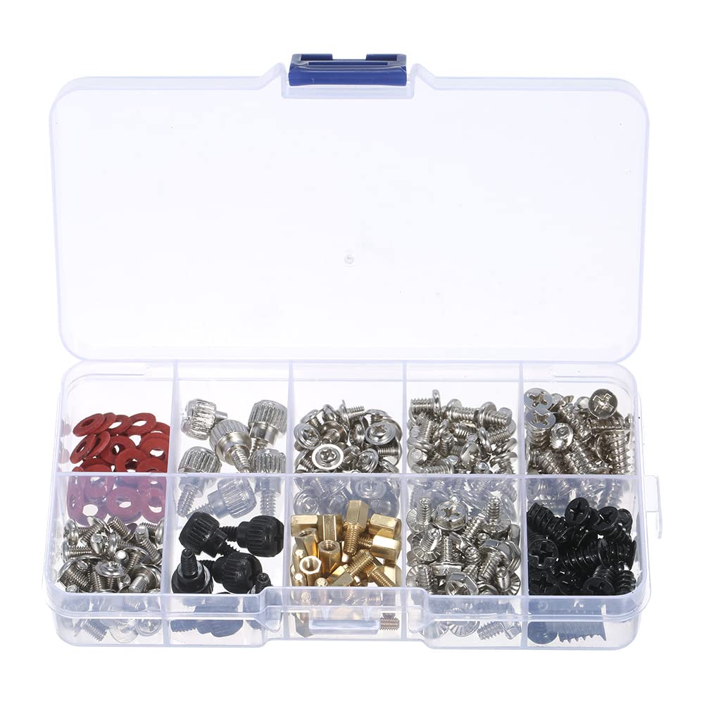 HUIOP 228PCS Computer Screw Kit - Premium PC Repair Screw Set for Case, Motherboard, GPU, HDD & Fan Maintenance | Essential Computer Building & Repair Tool Kit for DIY PC Assembly, Upgrades & Tech Support