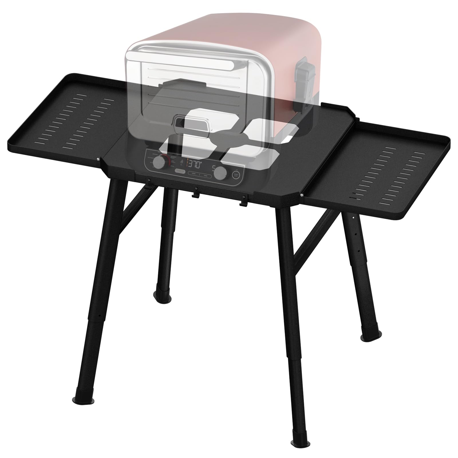 **Outdoor Grill Table Stand for Ninja OG & OO Series – Heavy Duty Steel Portable Grill Stand with Adjustable Height, Side Shelf & Utensil Holder – Perfect for Backyard BBQs, Camping & Tailgating**