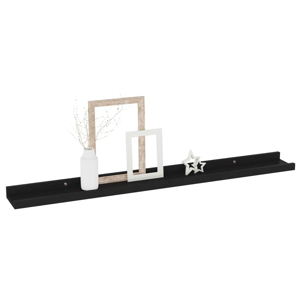 Floating Shelves for Wall - Set of 4 Black Wood Wall Shelves (31.5