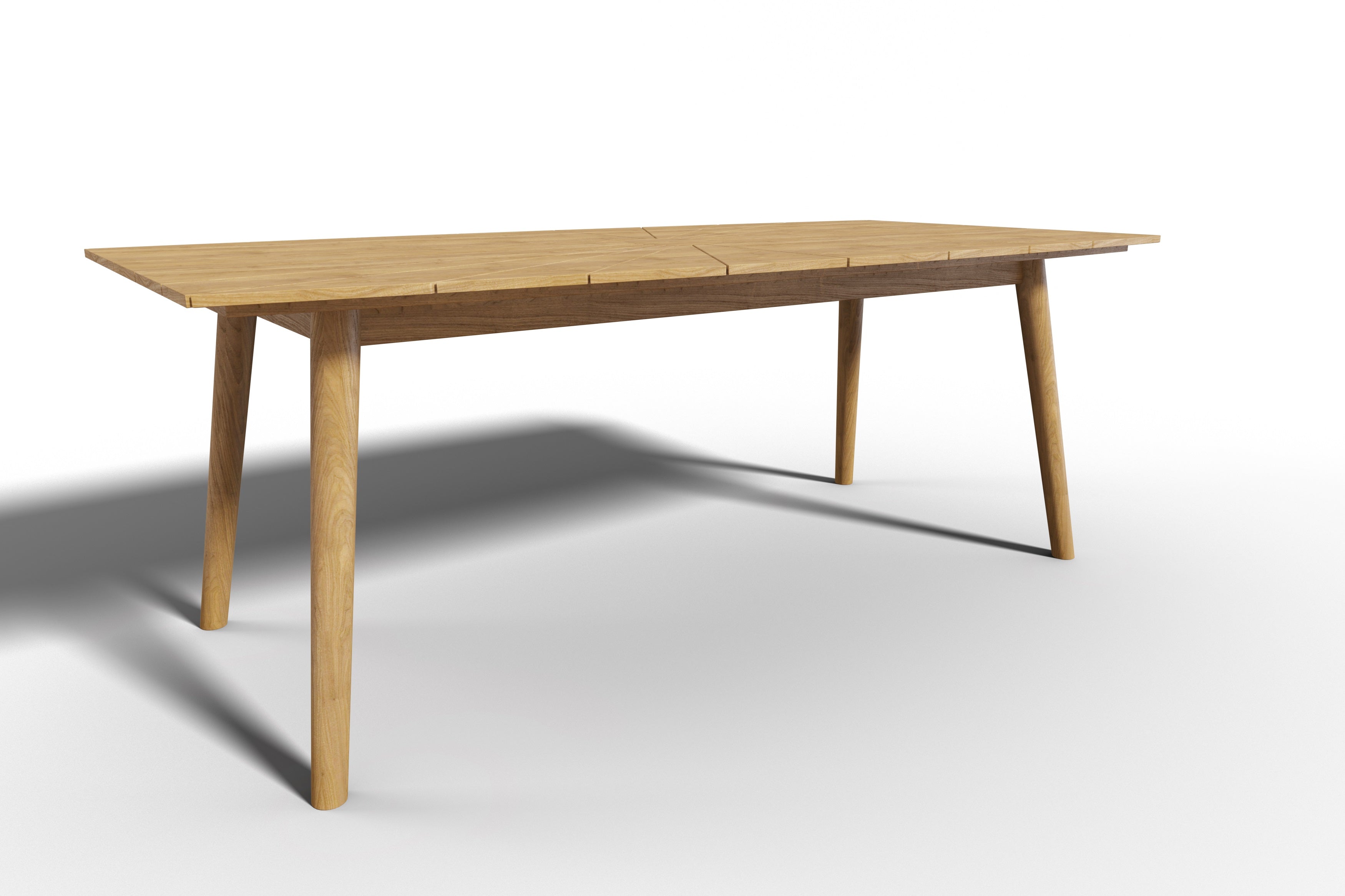 Premium Rectangular Teak Outdoor Dining Table with Umbrella Hole | Weather-Resistant Patio Furniture for Backyard, Garden & Poolside Dining