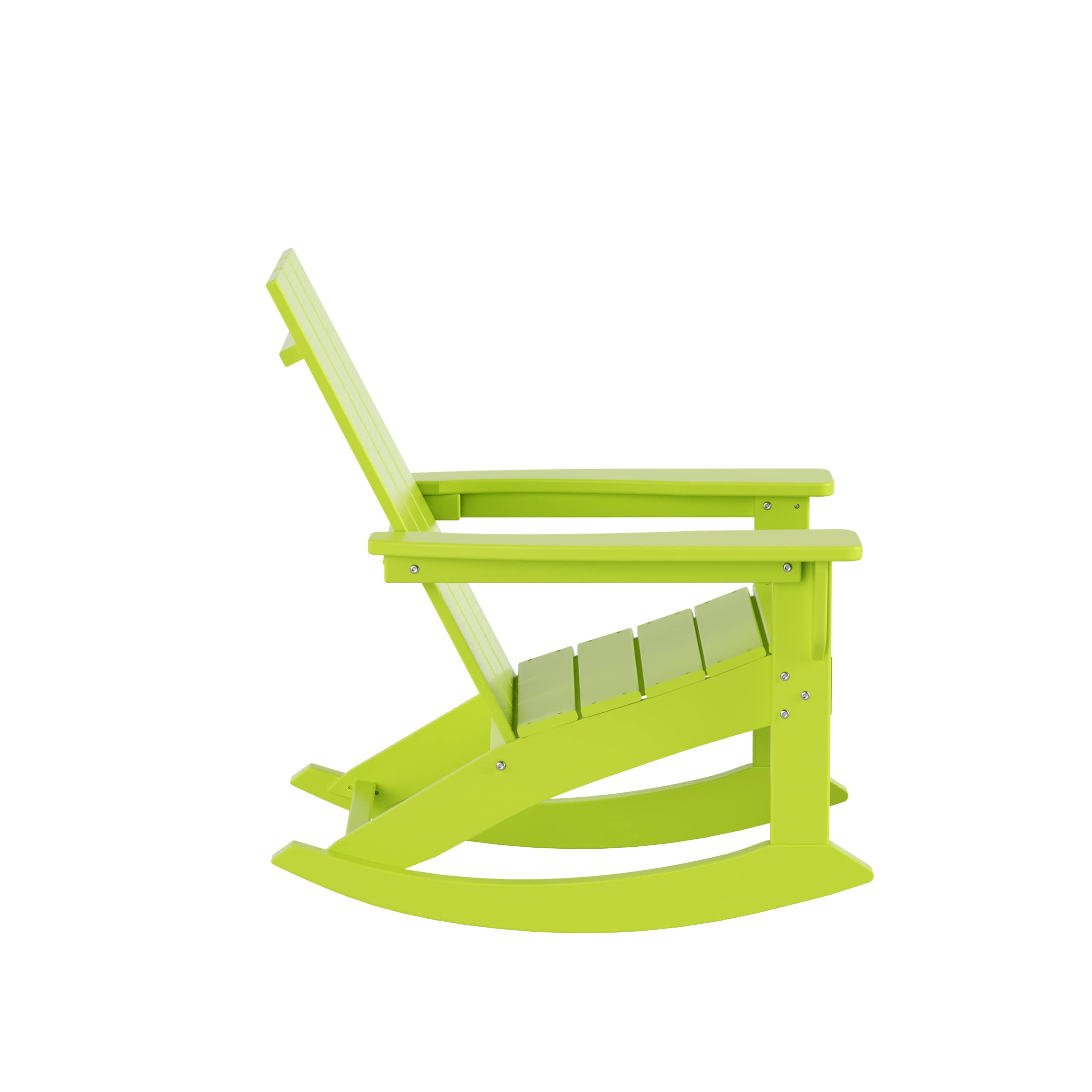 WO Home Furniture 4-Piece Patio Rocking Chair Set - Modern Outdoor HDPE UV-Resistant Rocking Chairs (Lime Green) - Perfect for Backyard, Garden, Poolside & Deck Relaxation