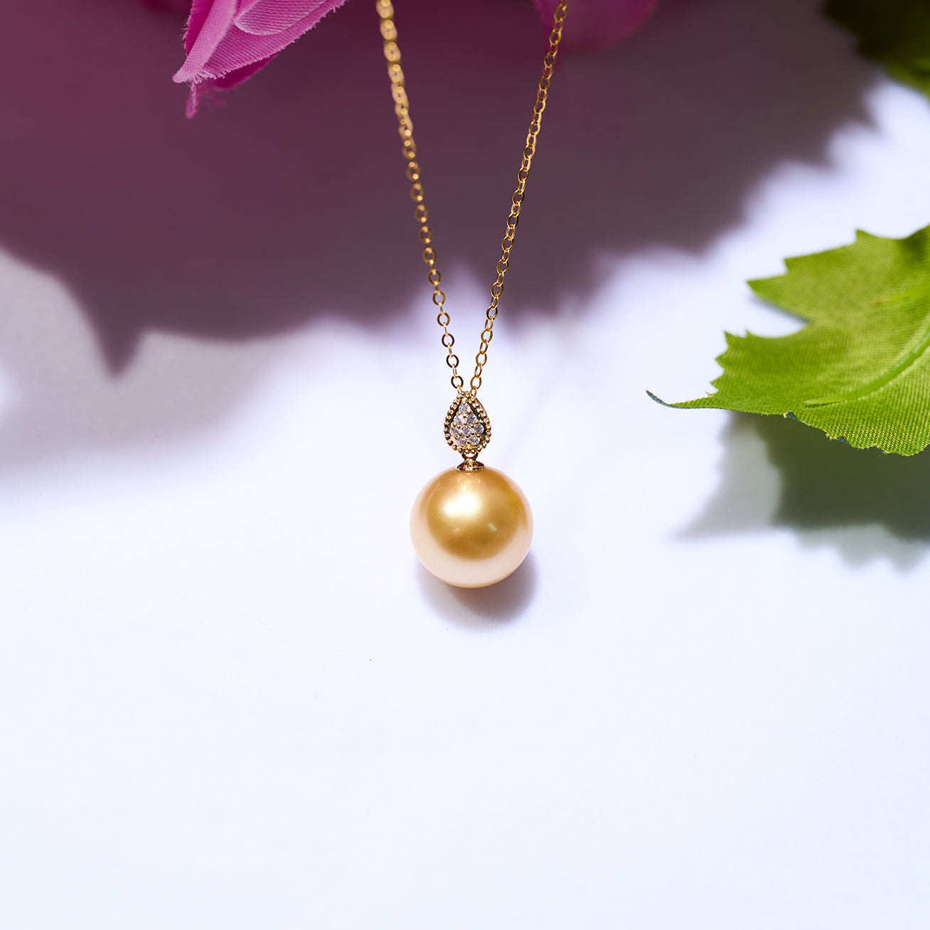 18K Solid Gold South Sea Golden Pearl Necklace KN00251 - Luxury Elegant Jewelry for Women, Perfect for Weddings, Parties & Special Occasions