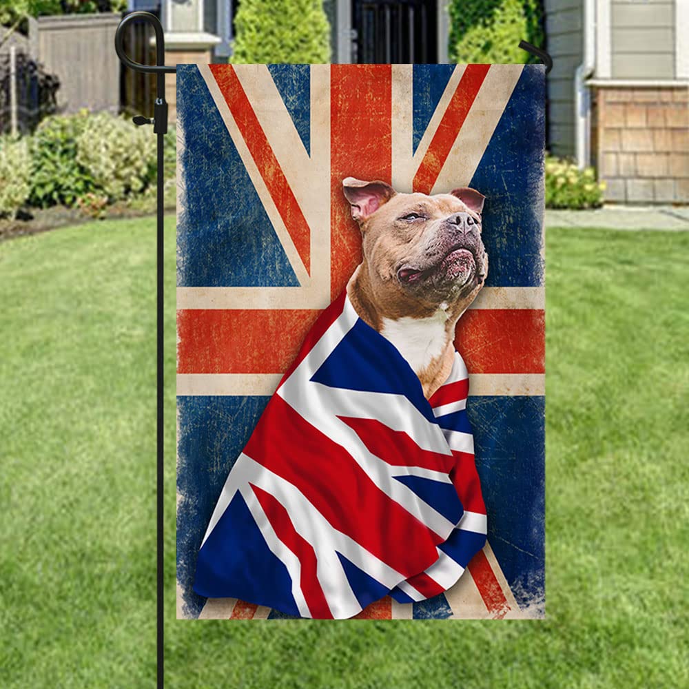American Flag with Staffordshire Bull Terrier Design - Patriotic Dog Flag for Outdoor, House, Yard Decoration | Perfect for 4th of July, Memorial Day & Backyard Parties