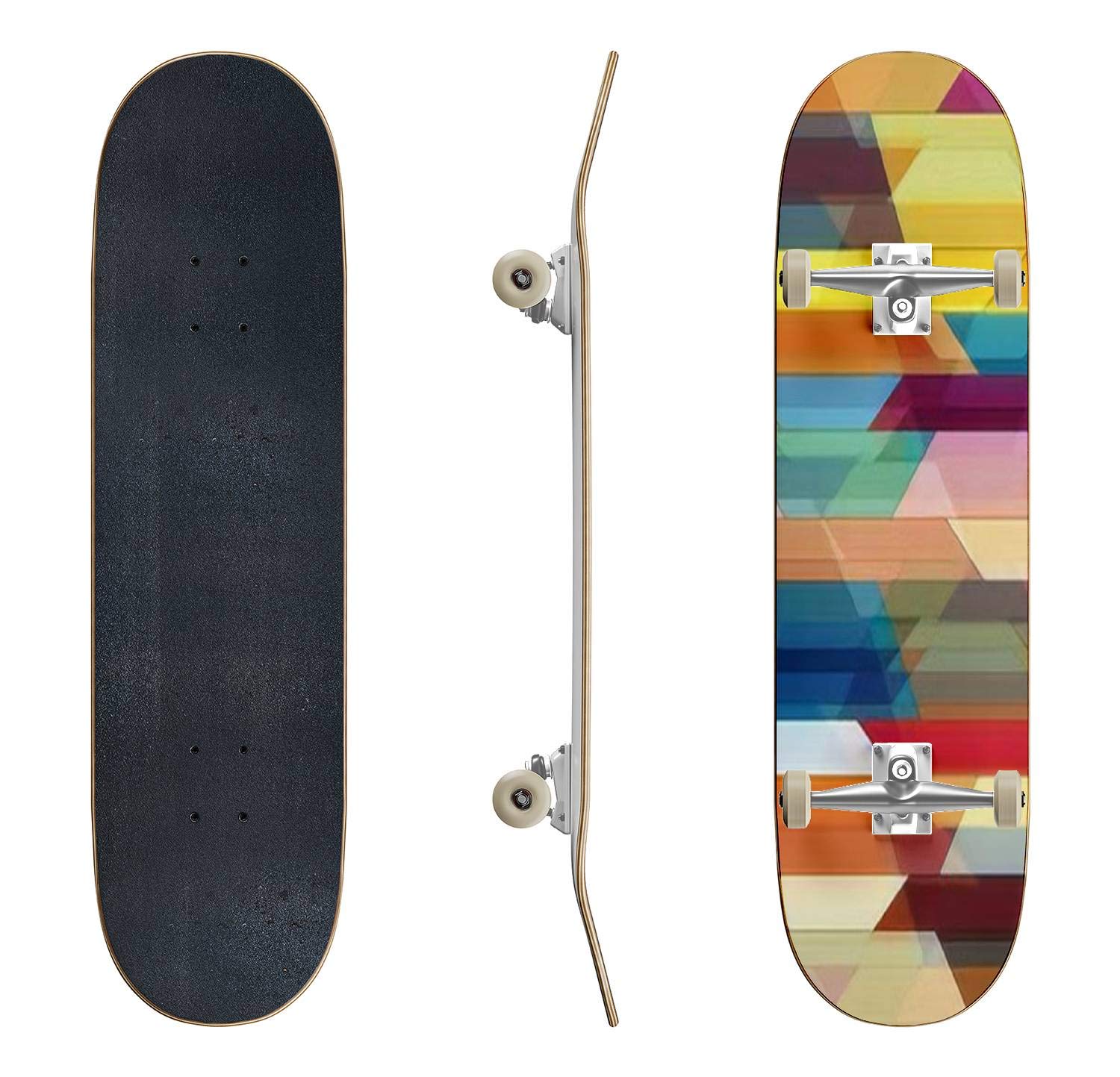 Handmade Abstract Painting Skateboard with Classic Concave Design - Durable Longboard for Beginners & Professionals - Perfect for Extreme Sports, Teen Gifts & Urban Commuting