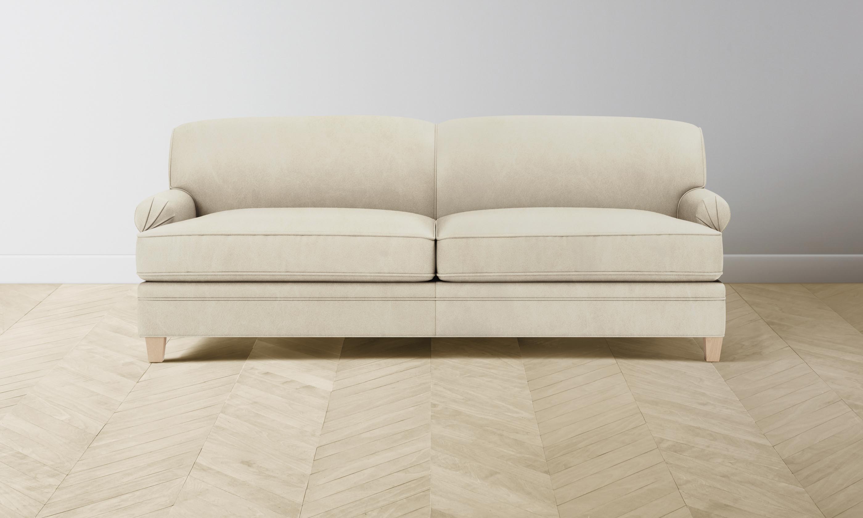Carmine Sofa - Premium Tuscan Leather Upholstery in Bisque Color | Elegant Living Room Furniture for Modern Homes