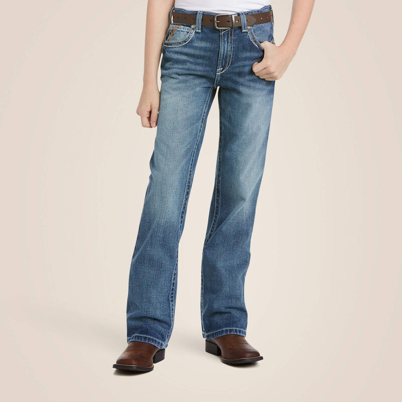 Boys B4 Relaxed Fit Coltrane Boot Cut Jeans in Durango Wash - Comfortable Denim Pants for School, Casual Wear & Outdoor Activities