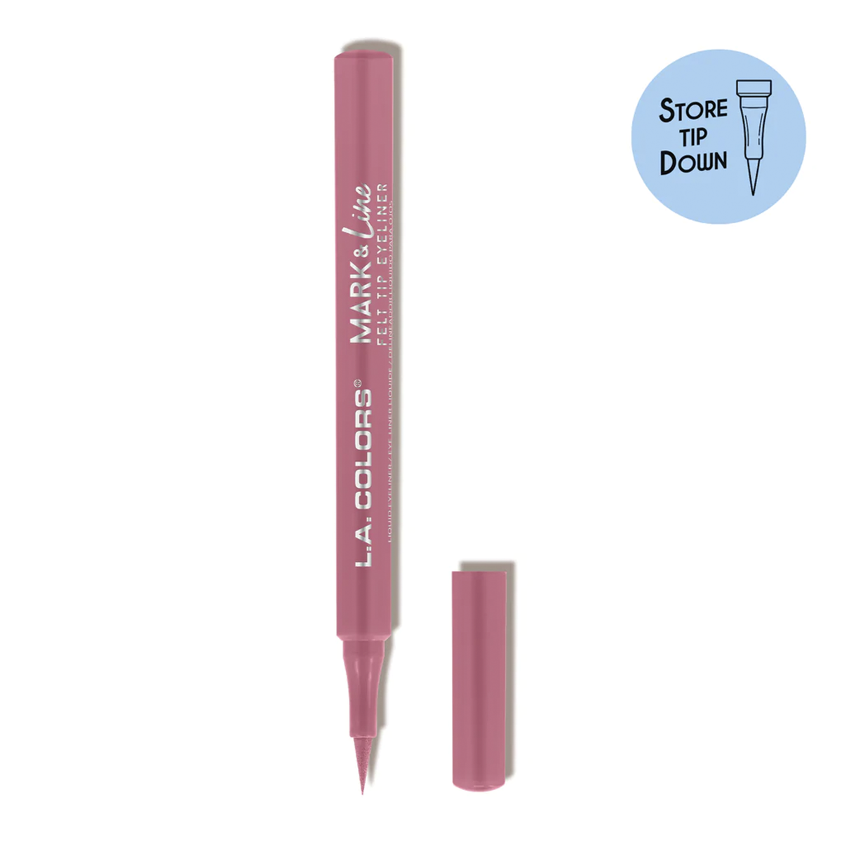 Mark & Line Felt Tip Eyeliner - Waterproof Pink Liquid Eyeliner for Precise Winged Liner | Perfect for Everyday Makeup & Special Occasions