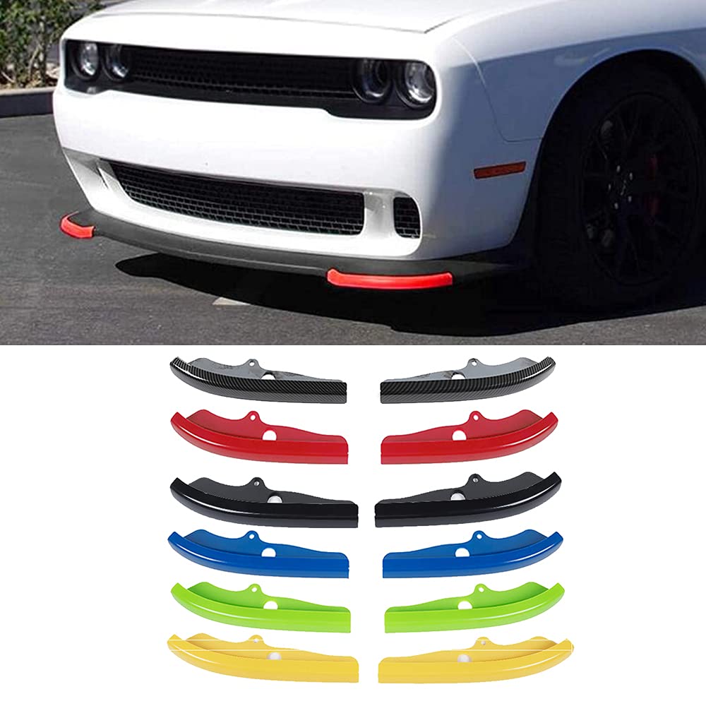 High-Performance ABS Front Bumper Lip Spoiler Splitter for Dodge Challenger 2015-2021 - Aggressive Green Exterior Upgrade (Perfect for Car Shows & Street Racing)