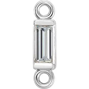 Lab Grown Diamond Baguette Bracelet Charm - Elegant Stackable Jewelry for Women, Perfect for Weddings, Anniversaries & Special Occasions