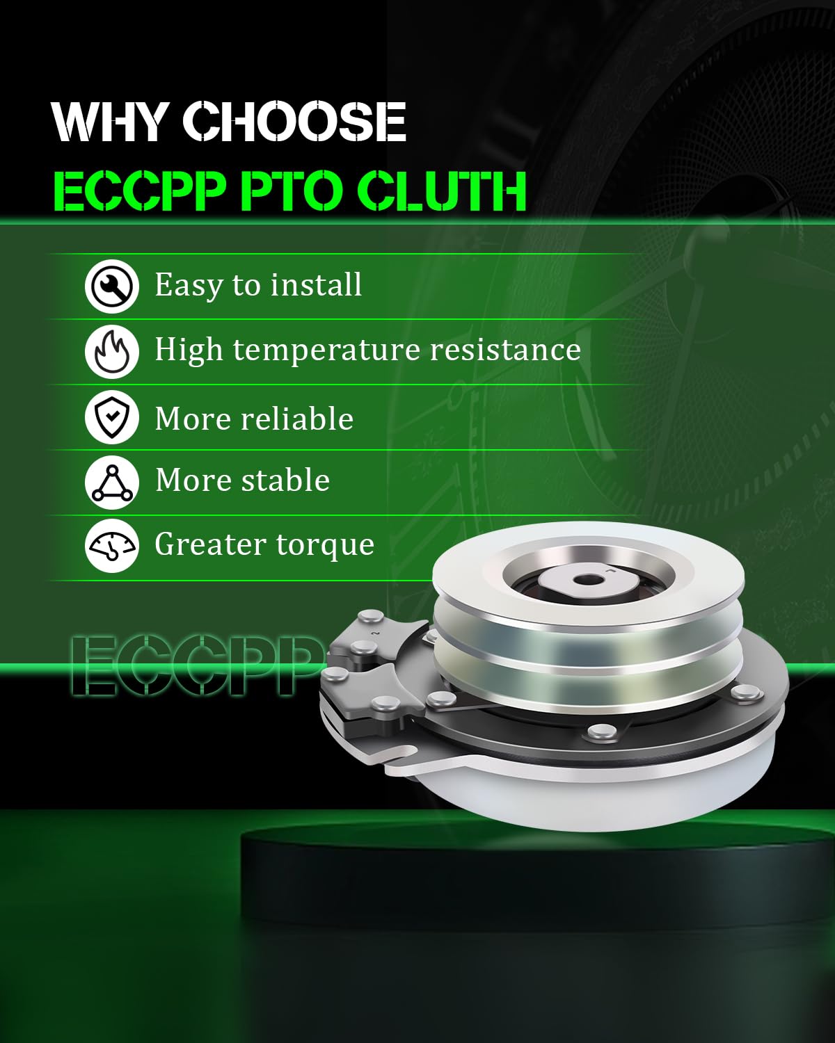 ECCPP Electric PTO Clutch Kit 606240 - Compatible with Woods & Grasshopper Lawn Mowers | Replacement Part for Electric Lawn Mower Maintenance | Perfect for Residential & Commercial Landscaping