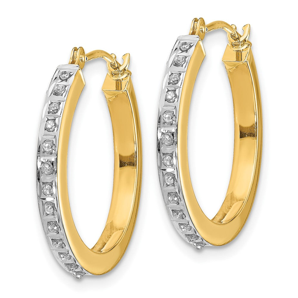 14K Gold Diamond Hinged Hoop Earrings for Women - Round Sparkling Stud Earrings for Everyday Wear & Special Occasions | Model DF230