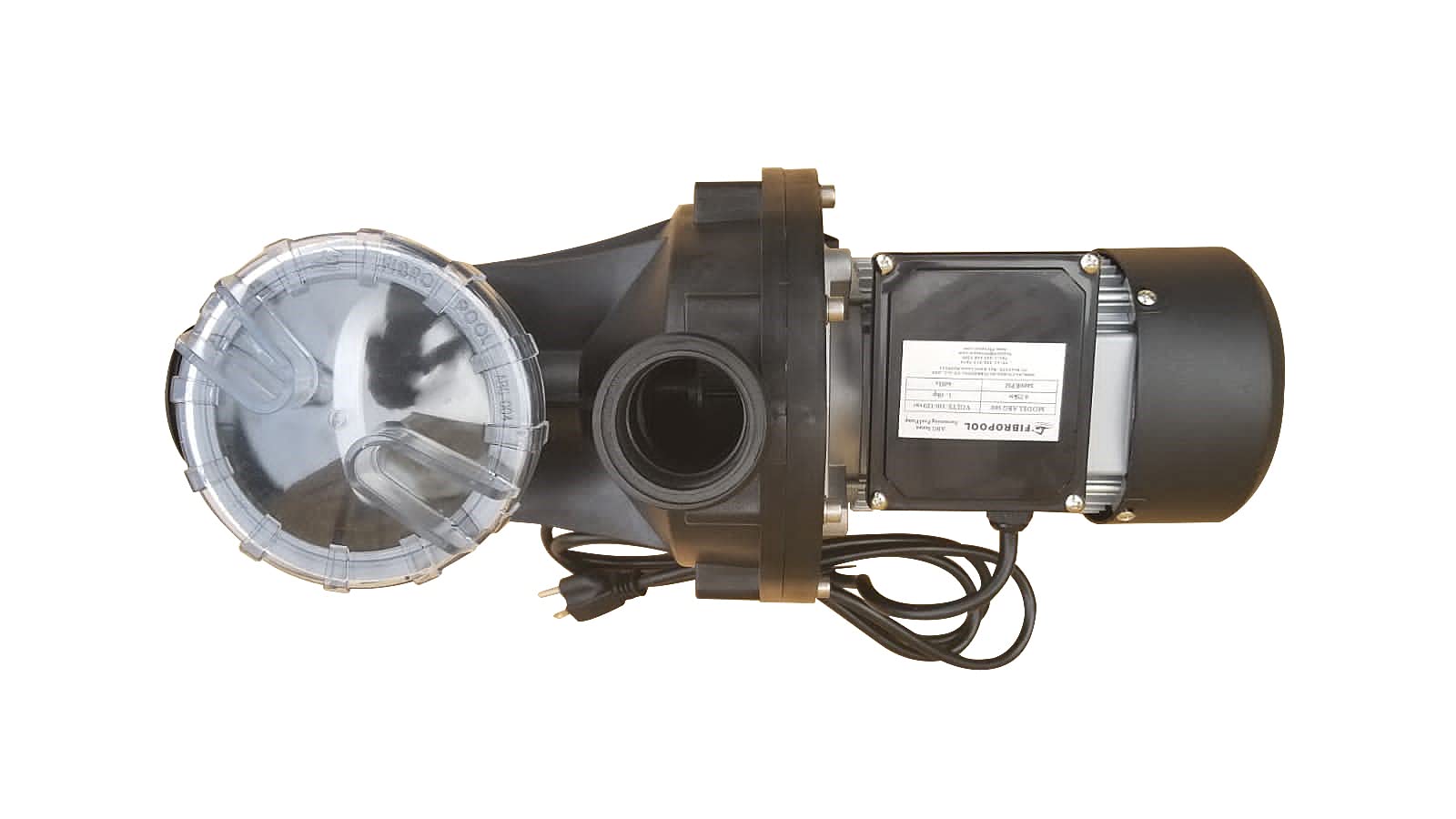 FibroPool 0.5HP Swimming Pool Pump for Above Ground Pools - Energy Efficient 1/2 HP Single Speed Motor with Clear Top Lid - USA Designed & Assembled - Includes Hose Adapters - Perfect for Backyard, Inground & Small Pools - ABG050