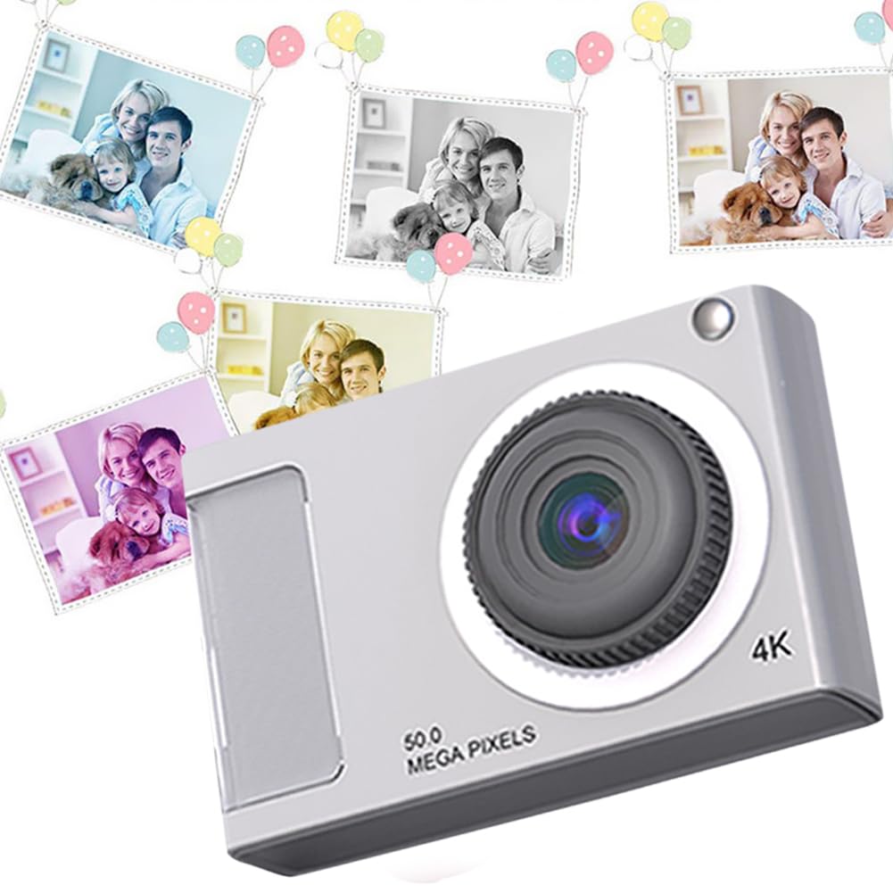 Fiorky 48MP HD Digital Camera with 2.88in IPS Screen, 4K Video & Anti-Shake - Compact 4x Zoom Kids Camera with Fill Light for Boys, Girls, Teens & Adults - Perfect for Travel, School Projects & Family Events