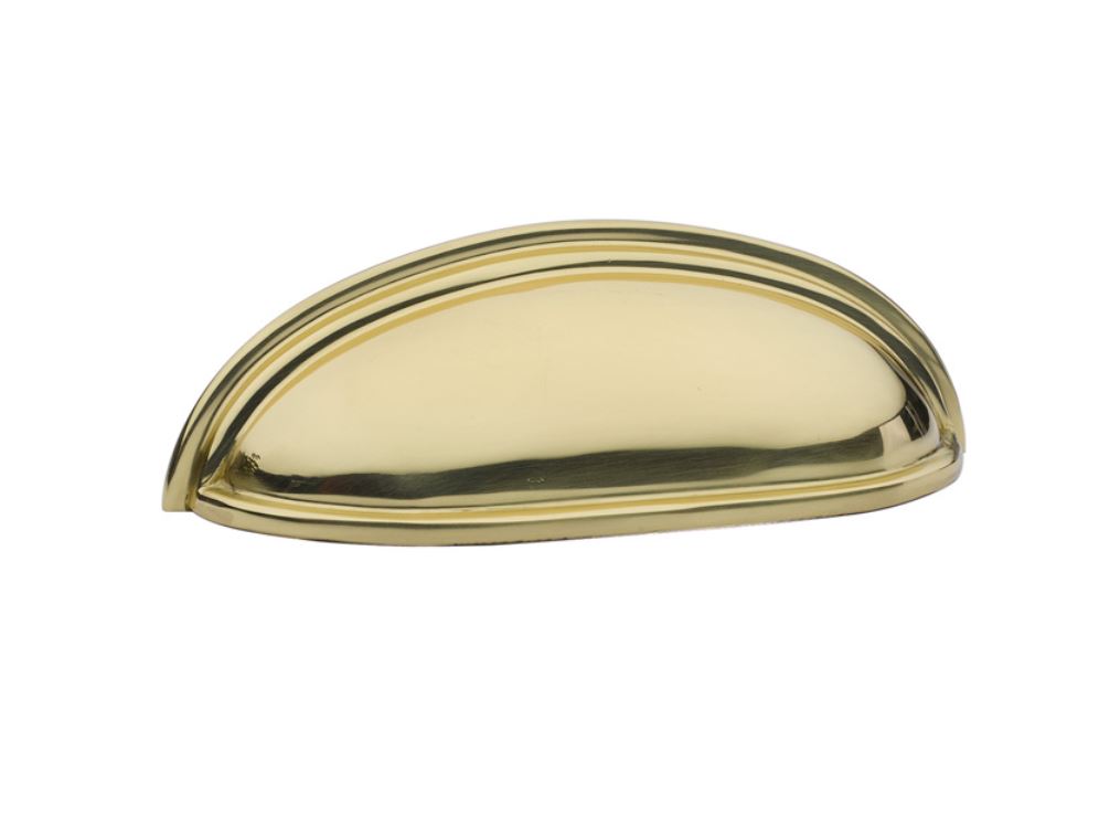 Vintage Polished Brass Cabinet Cup Drawer Pull - Elegant Kitchen Drawer Handle for Cabinets, Dressers & Furniture - Perfect for Home Renovation & DIY Projects
