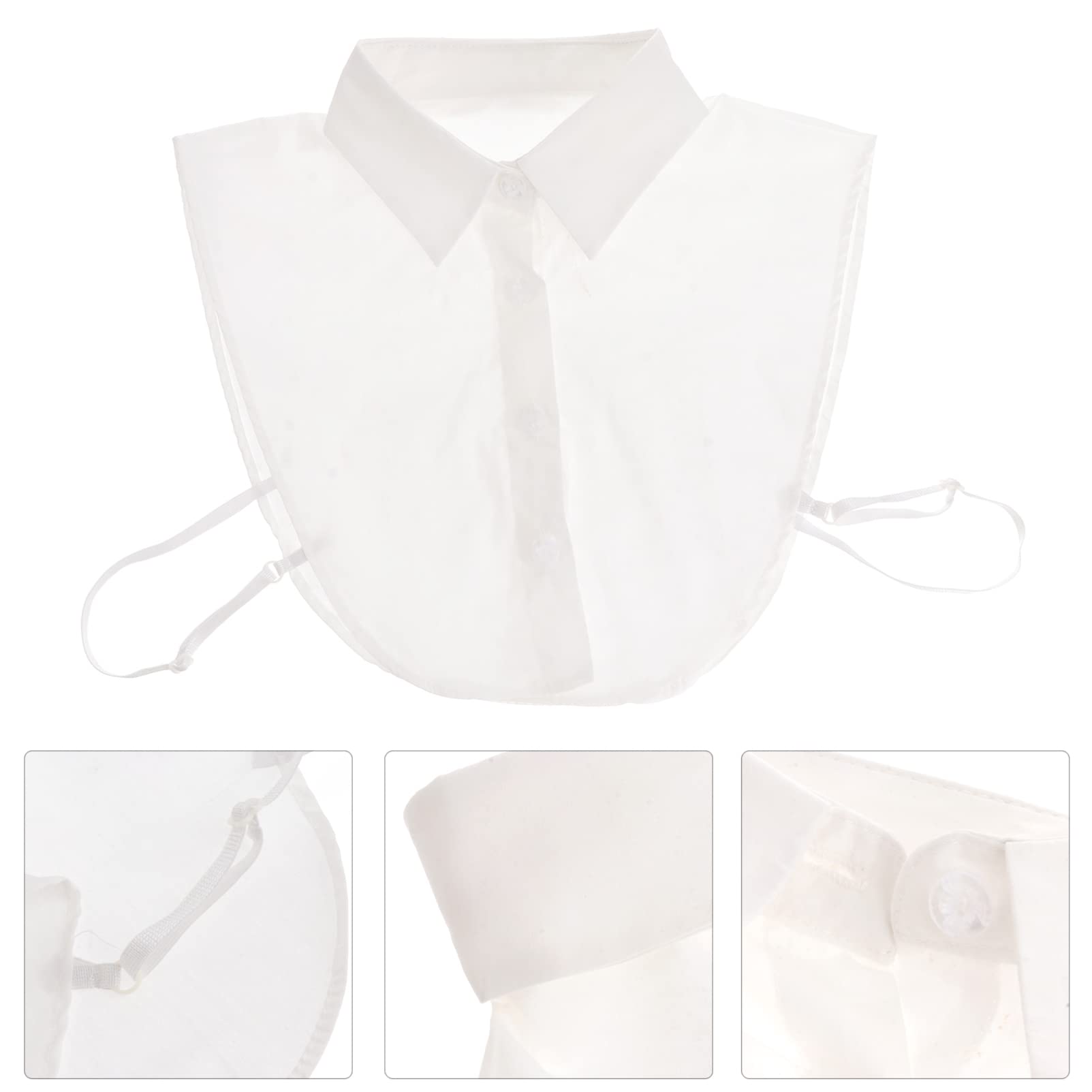 Women's Detachable Collar Half Shirt - Removable Choker Blouse with Fake Round Collar for Commuting | White Tank Top with Button Extender | Perfect for Office Wear, Casual Outfits & Child Fashion