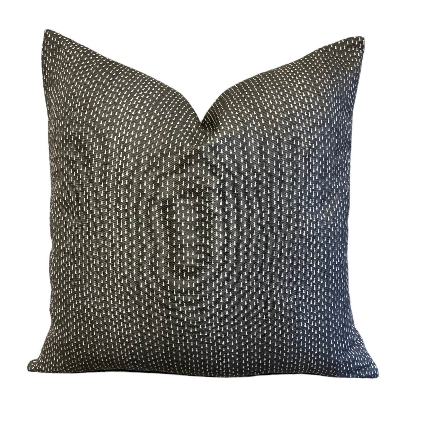 READY TO SHIP Designer Throw Pillows - Maresca Kantha in Charcoal | Boho Home Decor for Living Room, Bedroom & Sofa
