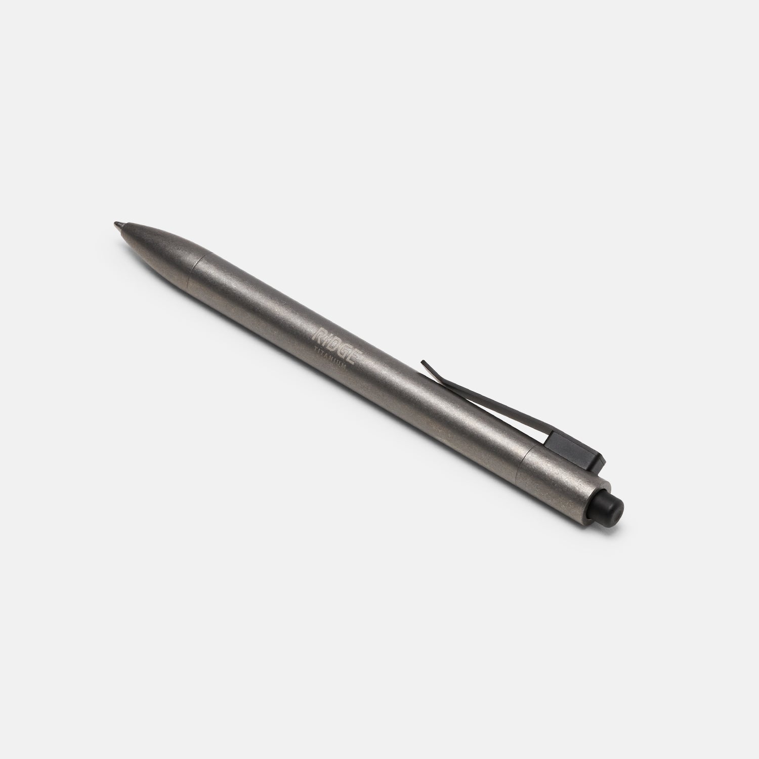 Ridge Click Pen - Stonewashed Titanium EDC Pen for Everyday Carry, Office, Writing & Gifts | Premium Durable Pocket Pen for Men & Women