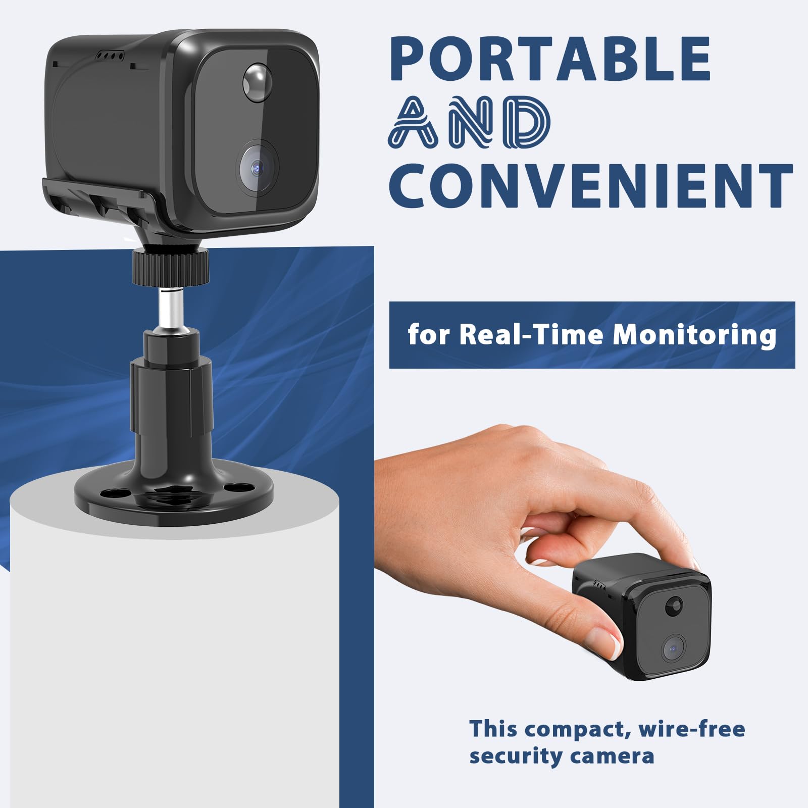 Mini Wireless Indoor Security Camera for Home & Office - WiFi Baby Monitor with Human/PIR Motion Detection, 120-Day Battery Life, Auto Night Vision & Cloud Storage - Ideal for Home Security, Baby Monitoring, Pet Watching & Office Surveillance
