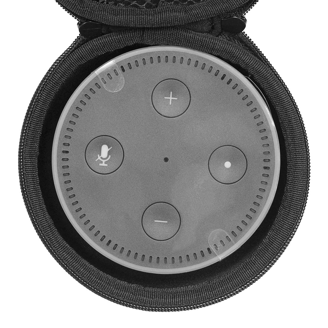 Geekria Hard Shell Travel Case Compatible with Echo Dot 2nd Generation - Protective Cover for Amazon Smart Speaker - Durable Carrying Bag for Home, Office & Travel (Black)