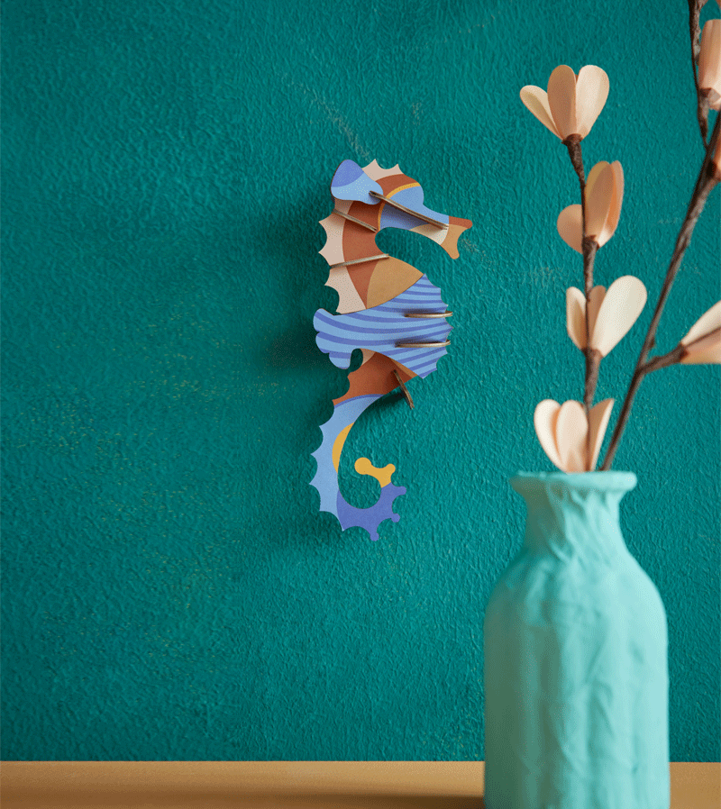 Blue Ringlet Seahorse Figurine - Small Sea Creature Decoration by Studio ROOF | Perfect for Ocean-Themed Home Decor, Aquarium Accessories & Unique Gift Ideas