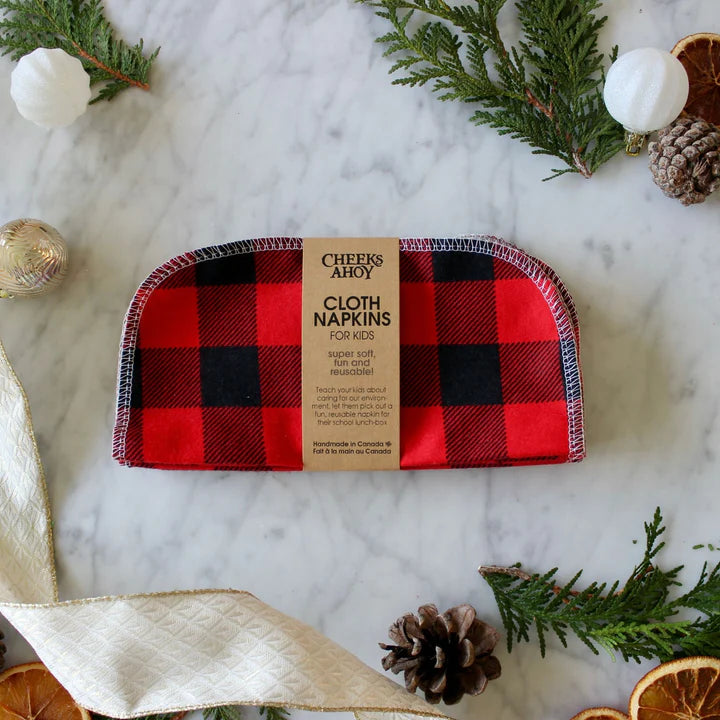 Cheeks Ahoy Reusable Holiday Napkins - Eco-Friendly Christmas Dinner Napkins for Festive Parties & Family Gatherings