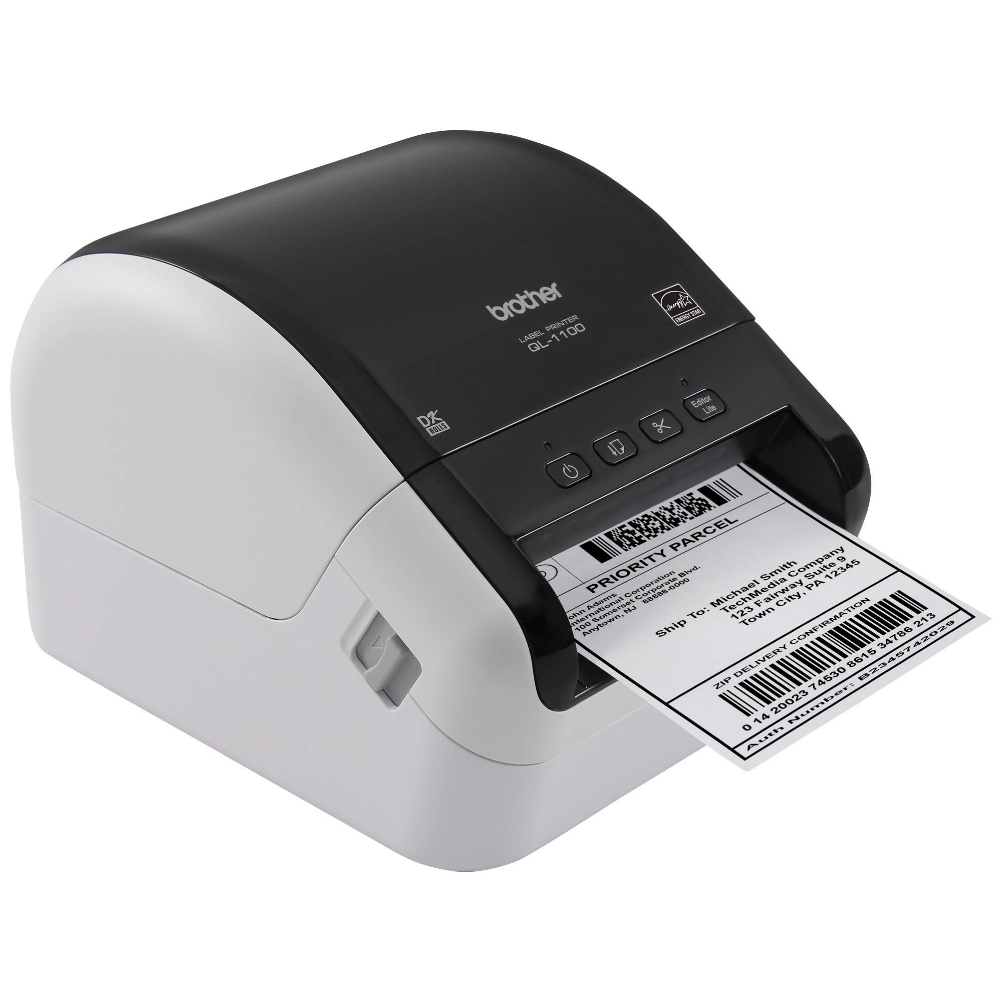 Brother RQL1100 Fast High-Speed Compatible Label Printer (Renewed) - Black 4 Inch Thermal Printer for Shipping, Barcode & Retail Labels - Perfect for Small Business, Warehouse & Office Use
