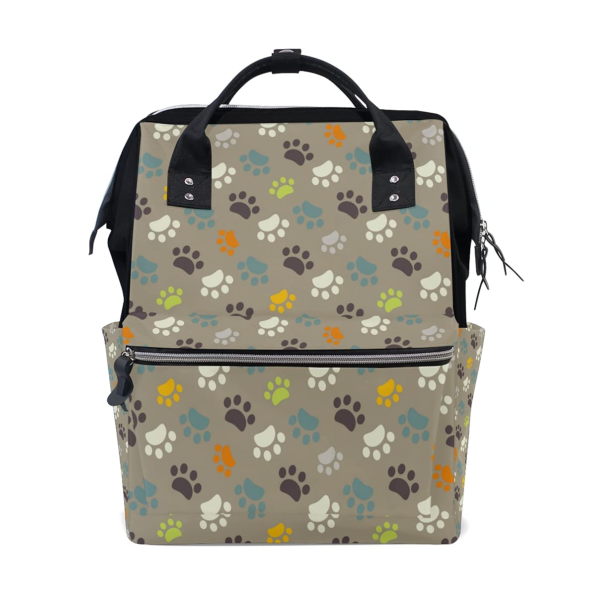 **Large Capacity Unisex Pet & Baby Diaper Backpack - Waterproof Paw Print Travel Bag for Dogs, Cats, Parents & Kids - Perfect for Daycare, Hiking, and Family Outings**