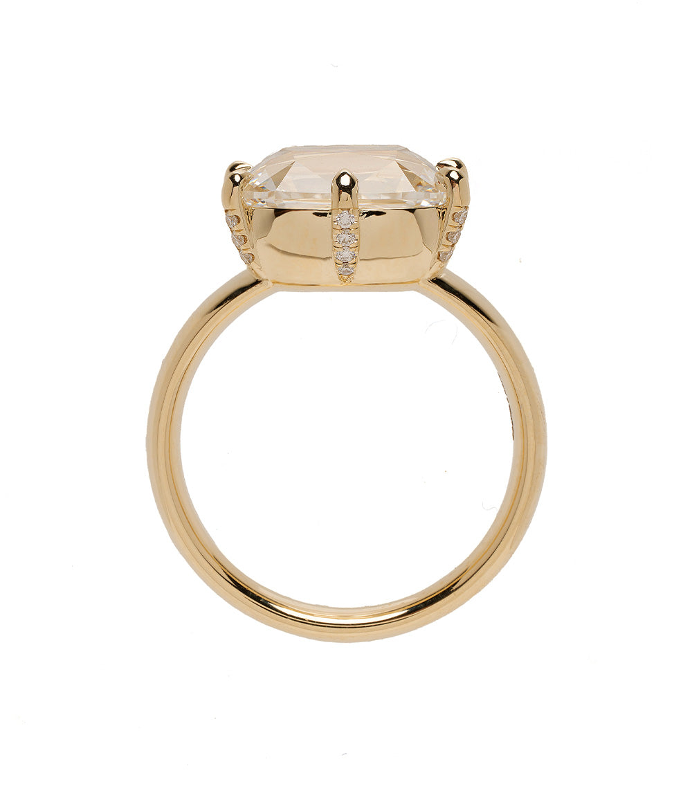 Vintage Ella Old Mine Cut Elongated Cushion 4.15 Carat Diamond Ring - Elegant Antique Jewelry for Weddings & Special Occasions