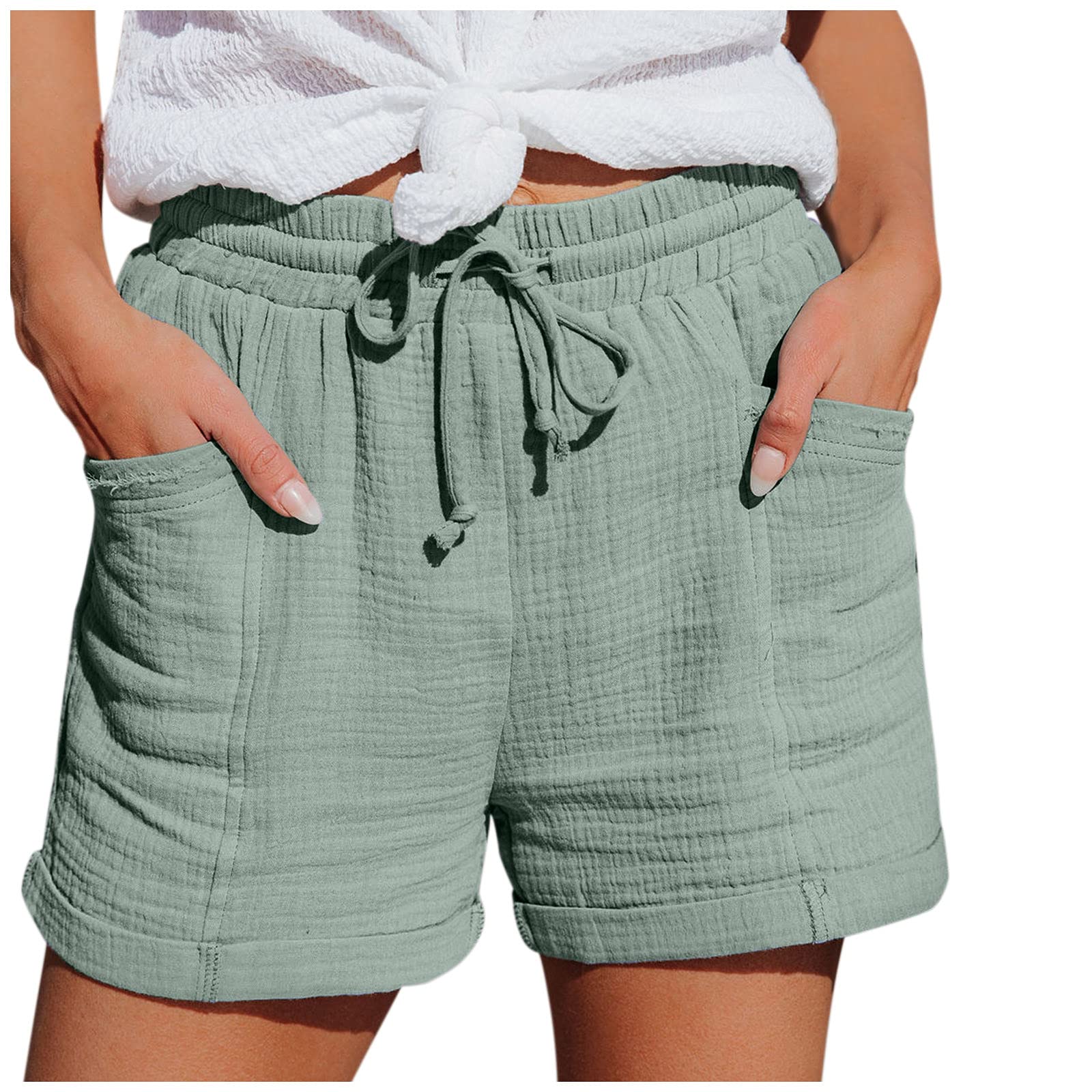 Women's Athletic Shorts - Comfortable Summer Jogging Shorts with Pockets for Camping, Travel & Outdoor Activities | Knee-Length Soft Breathable Workout Shorts for Running, Yoga & Gym