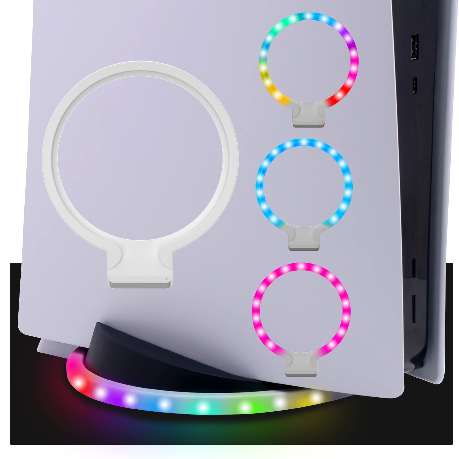 RGB LED Light Stand for PS5 Console (Disc & Digital Edition) - Customizable Gaming Accessories with 16 Million Colors - Perfect for Gaming Setups, Streaming & Room Decor (Not Compatible with PS5 Slim)