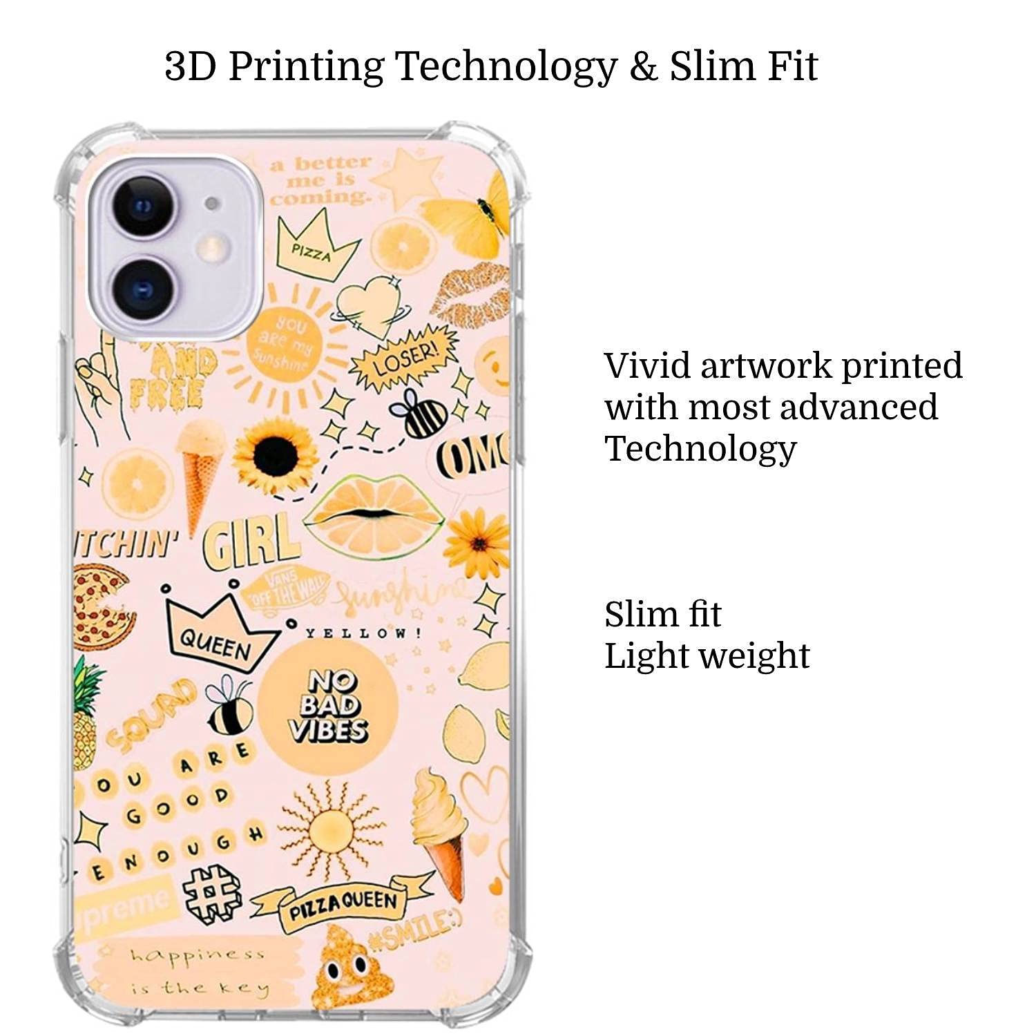 Trendy Motivational Aesthetic Collage iPhone 11 Pro Case for Women - Shockproof Soft TPU Protective Phone Cover with Inspirational Design - Perfect Gift for Girls, Friends & Coworkers (Ideal for Daily Use, Work, School & Travel)