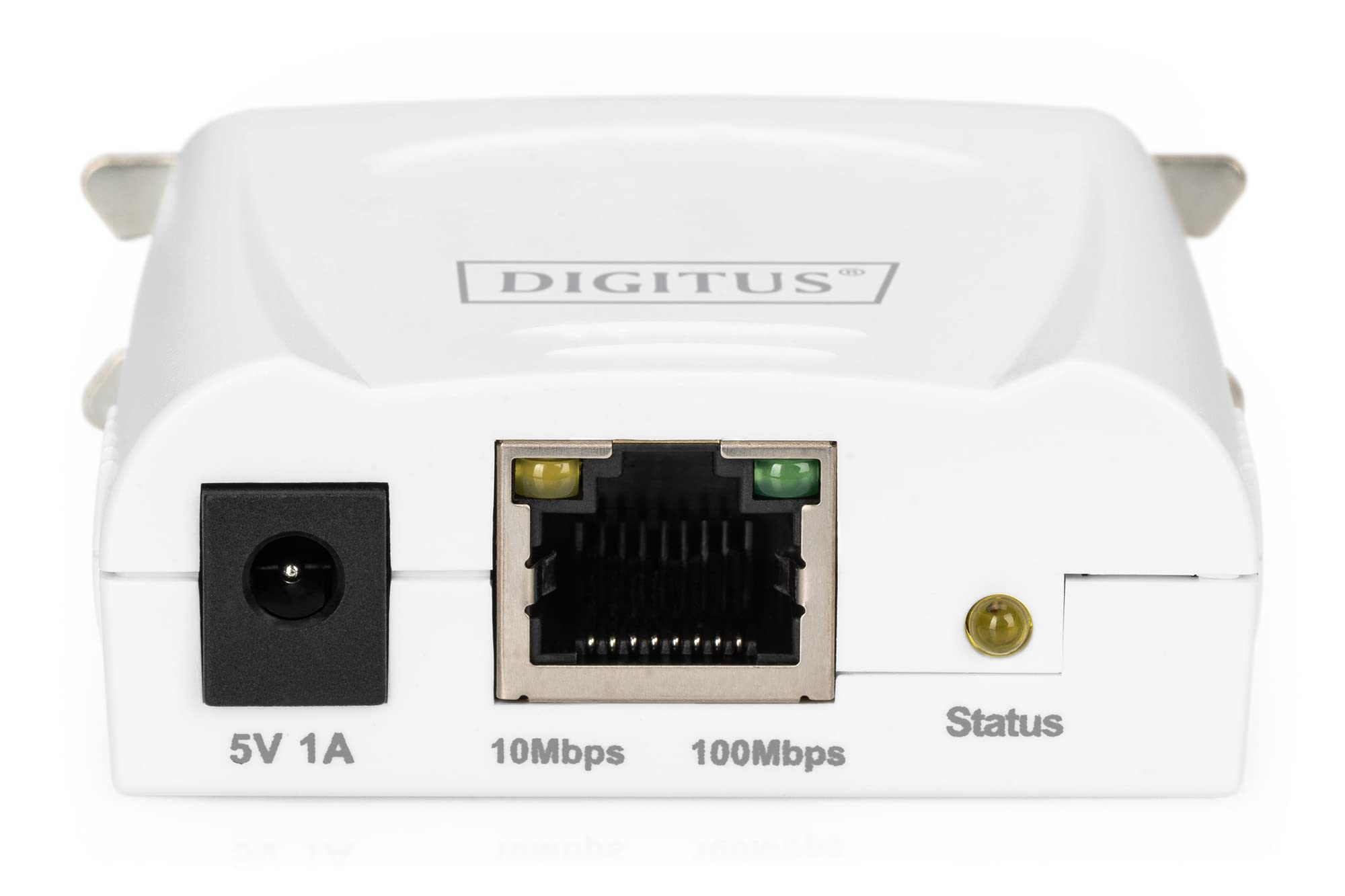 DIGITUS DN-13001-1 Fast Ethernet Print Server - White | High-Speed Network Printing Solution for Home & Office | Connect Multiple Printers to Your Network Easily