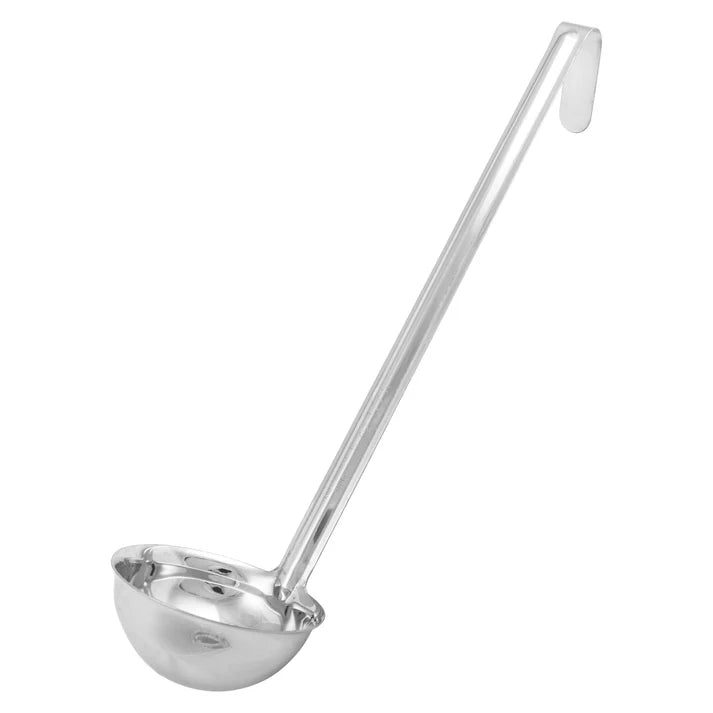Winco 6 Oz One Piece Ladle - Stainless Steel Soup Spoon & Kitchen Utensil for Cooking, Serving - Perfect for Restaurants, Home Kitchens & Camping