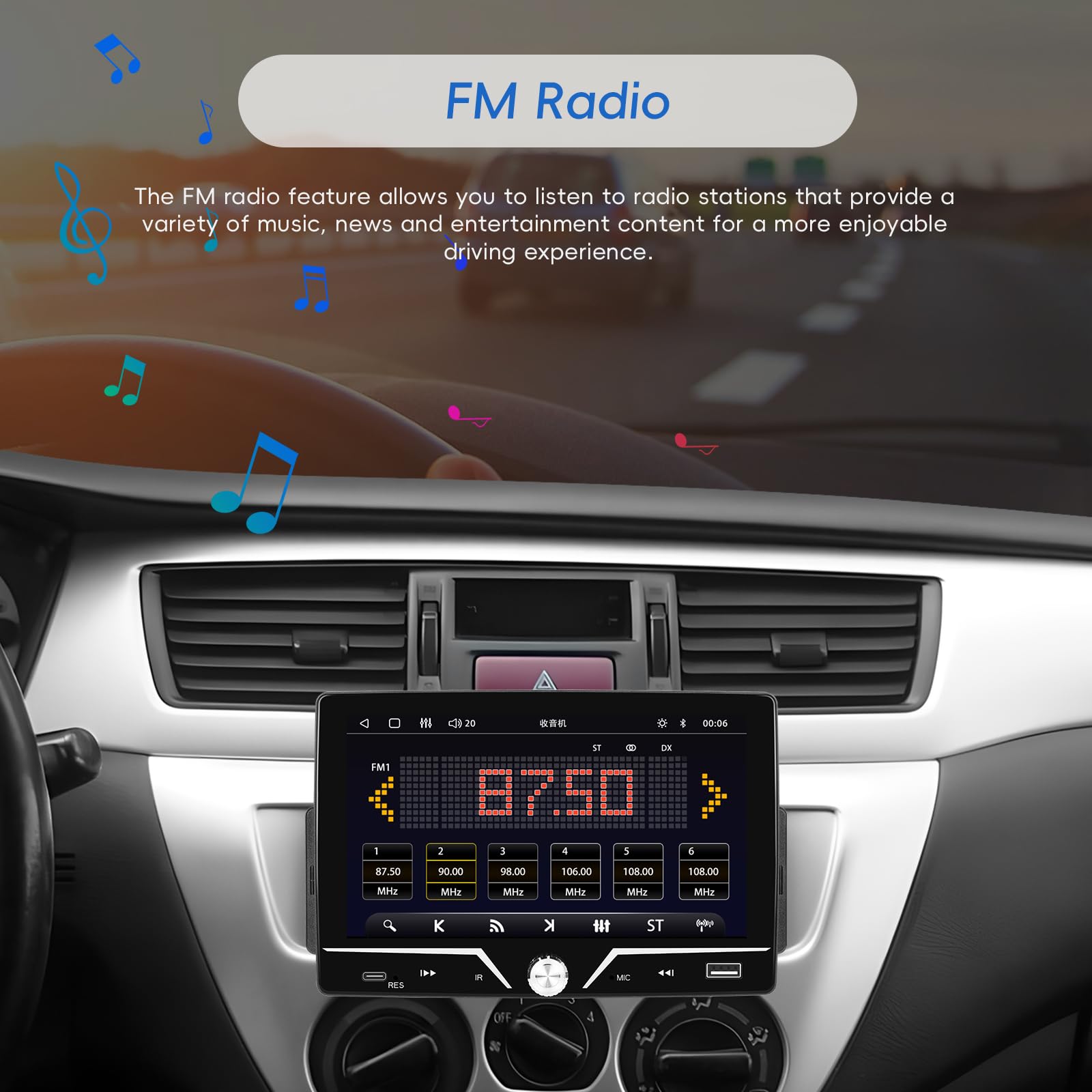 7 Inch Single Din Car Stereo with Apple CarPlay & Android Auto - Touch Screen Bluetooth Car Radio with Mirror Link, Steering Wheel Control, FM Radio, EQ & 7-Color LED - Perfect for Commuting, Road Trips & Hands-Free Driving