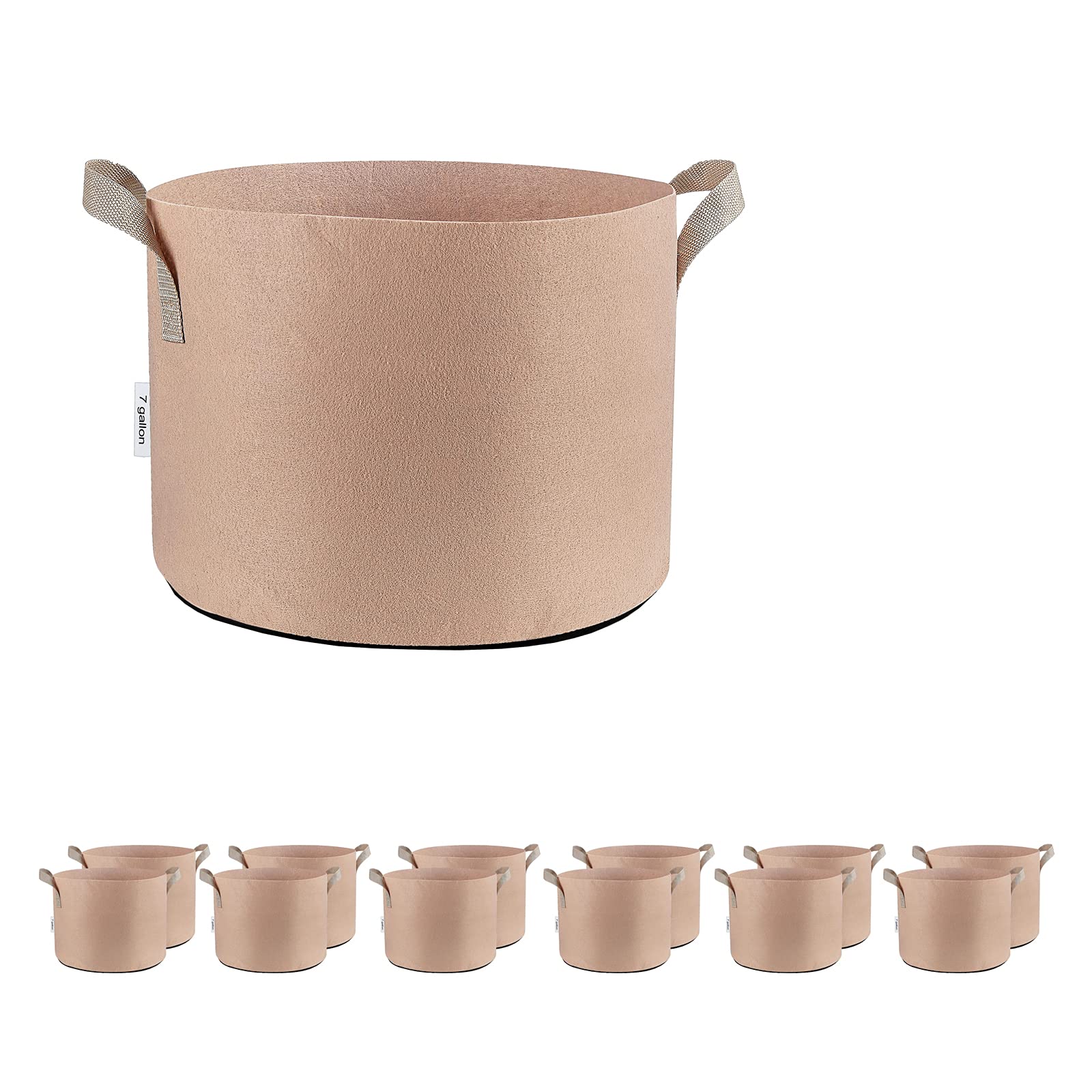 Oppolite 12-Pack 7 Gallon Heavy Duty Fabric Grow Bags with Handles - Aeration Pots for Plants, Vegetables, Herbs & Flowers - Ideal for Indoor/Outdoor Gardening, Hydroponics & Container Planting