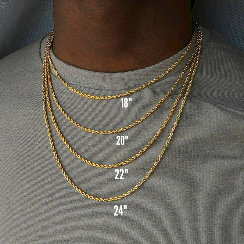 Figaro Cuban Link Chain Necklace for Men - 14K Gold Plated Stainless Steel Jewelry for Everyday Wear & Gifting