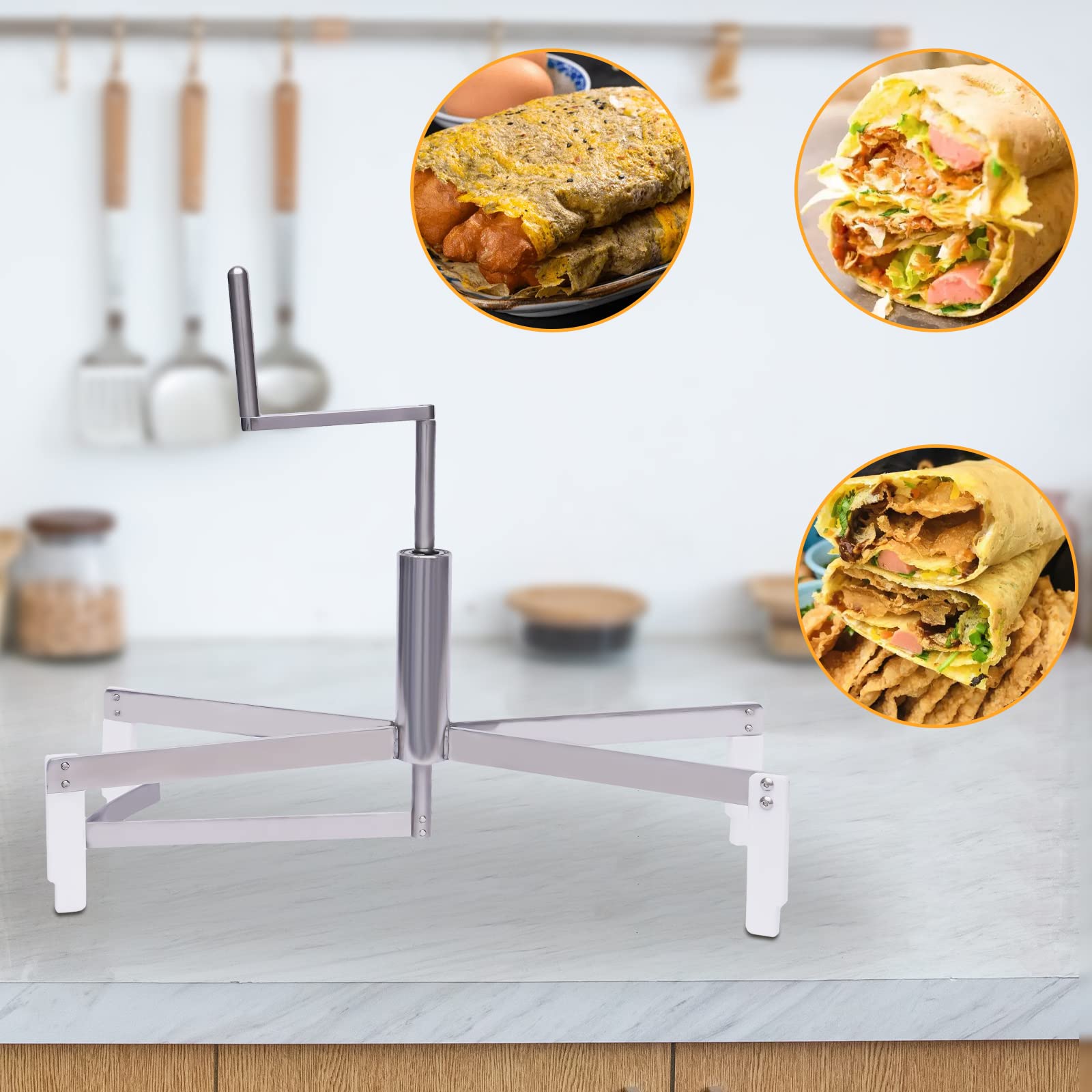 40cm Stainless Steel 304 Crepe Spreader Tool - Professional Pancake Maker, Pizza Batter Spreader & Cooking Regulator for Bakeries & Home Use | Perfect for Crepes, Pancakes, Pizza Dough & Dessert Making (Silver)