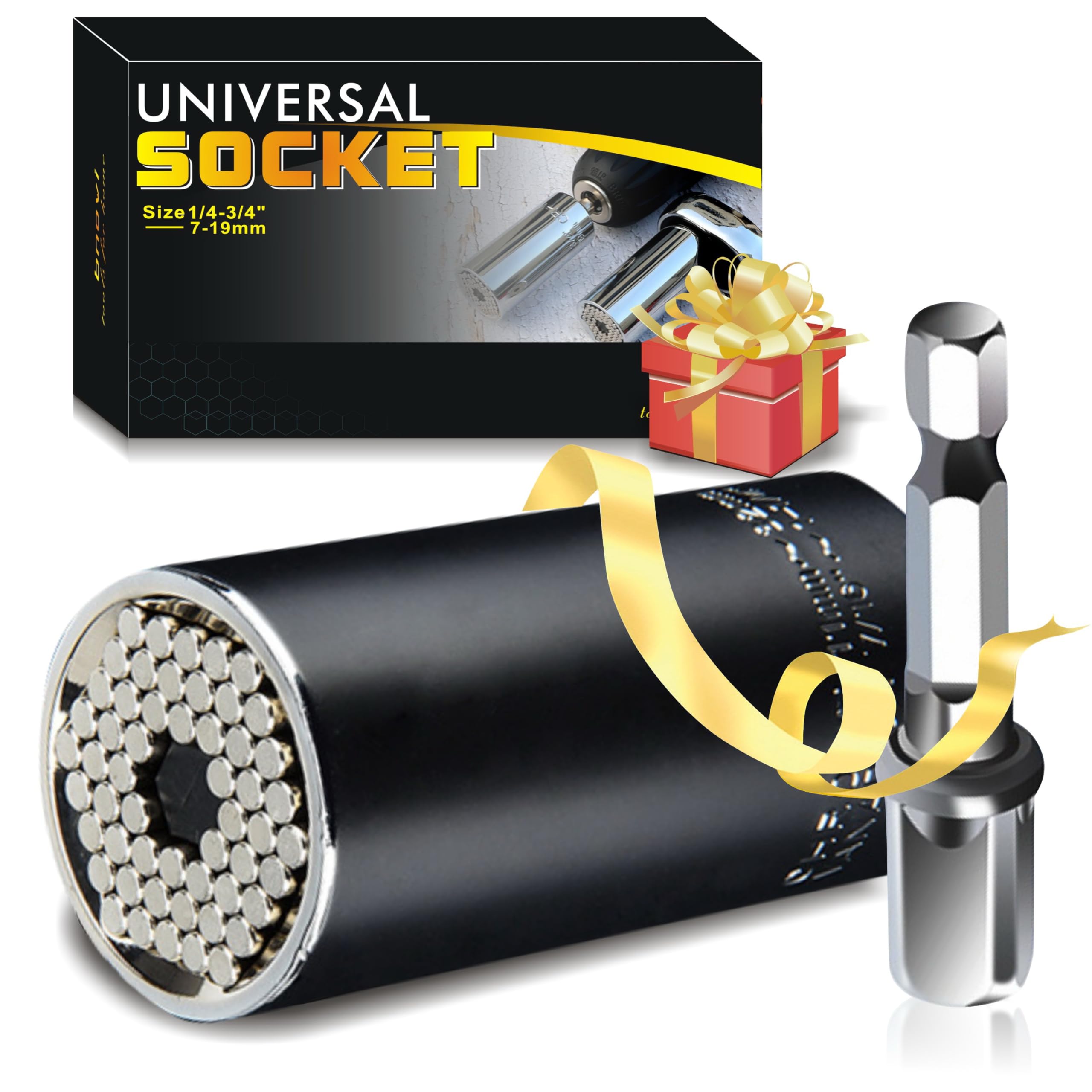 Self-Adjusting Universal Socket Wrench Set - Multi-Size Tool for DIY & Home Repair (Black) - Perfect Gift for Men & Women