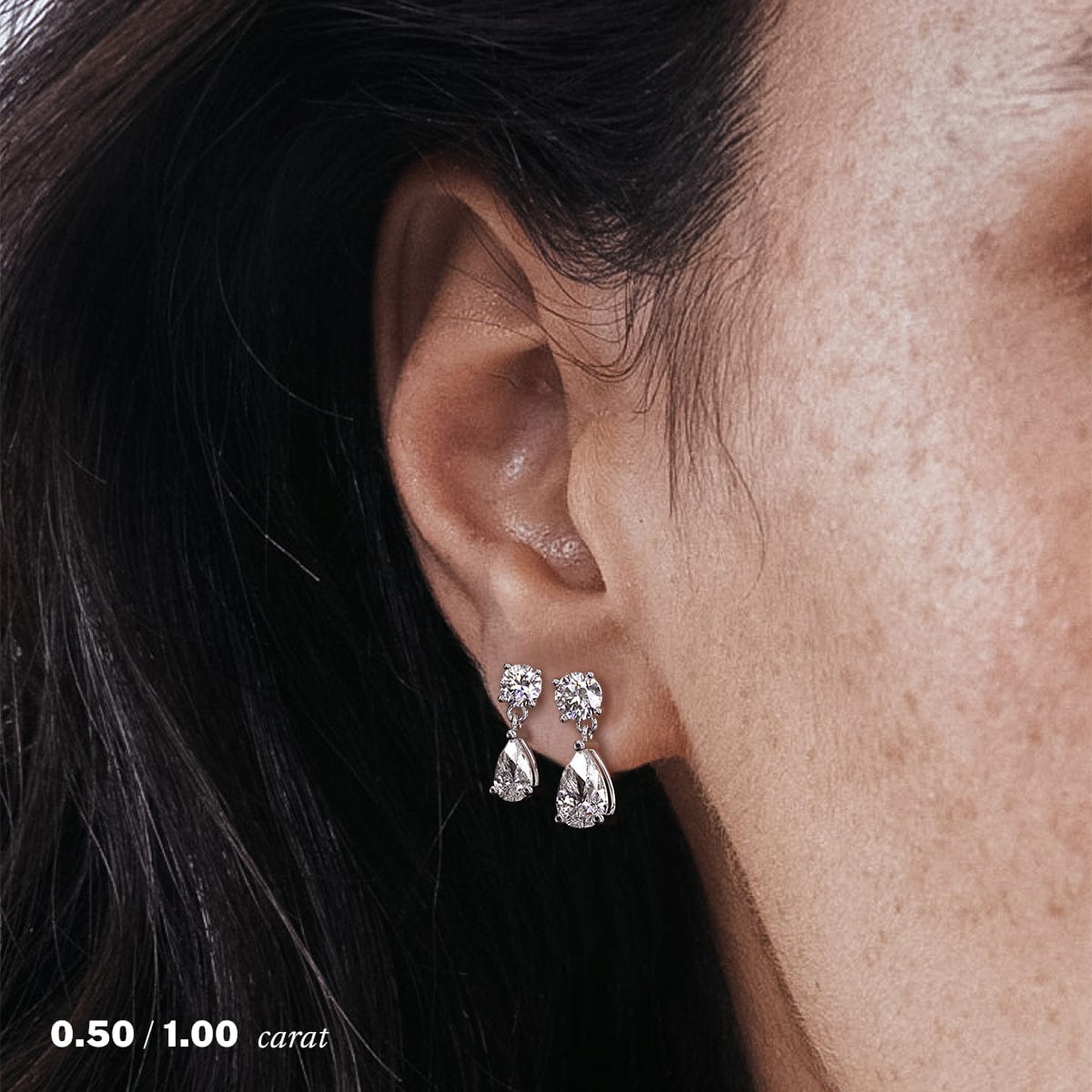 2 Carat Pear Diamond Drop Earrings - 14K White Gold Dangle Earrings for Women, Elegant Wedding & Evening Party Jewelry Gift