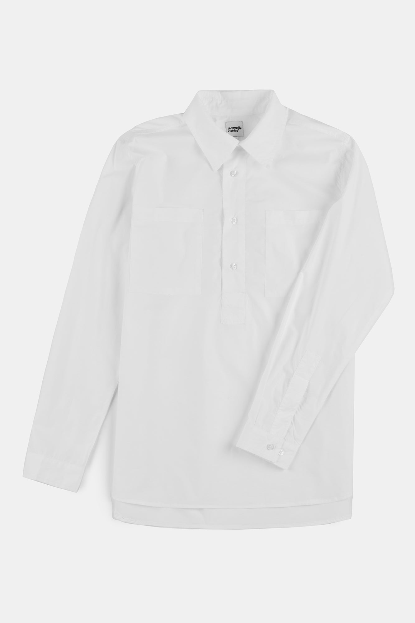 Men's Oli Half Placket Lightweight Cotton Shirt - Breathable Casual Button Down Shirt for Men in White | Perfect for Office, Summer Outfits & Travel