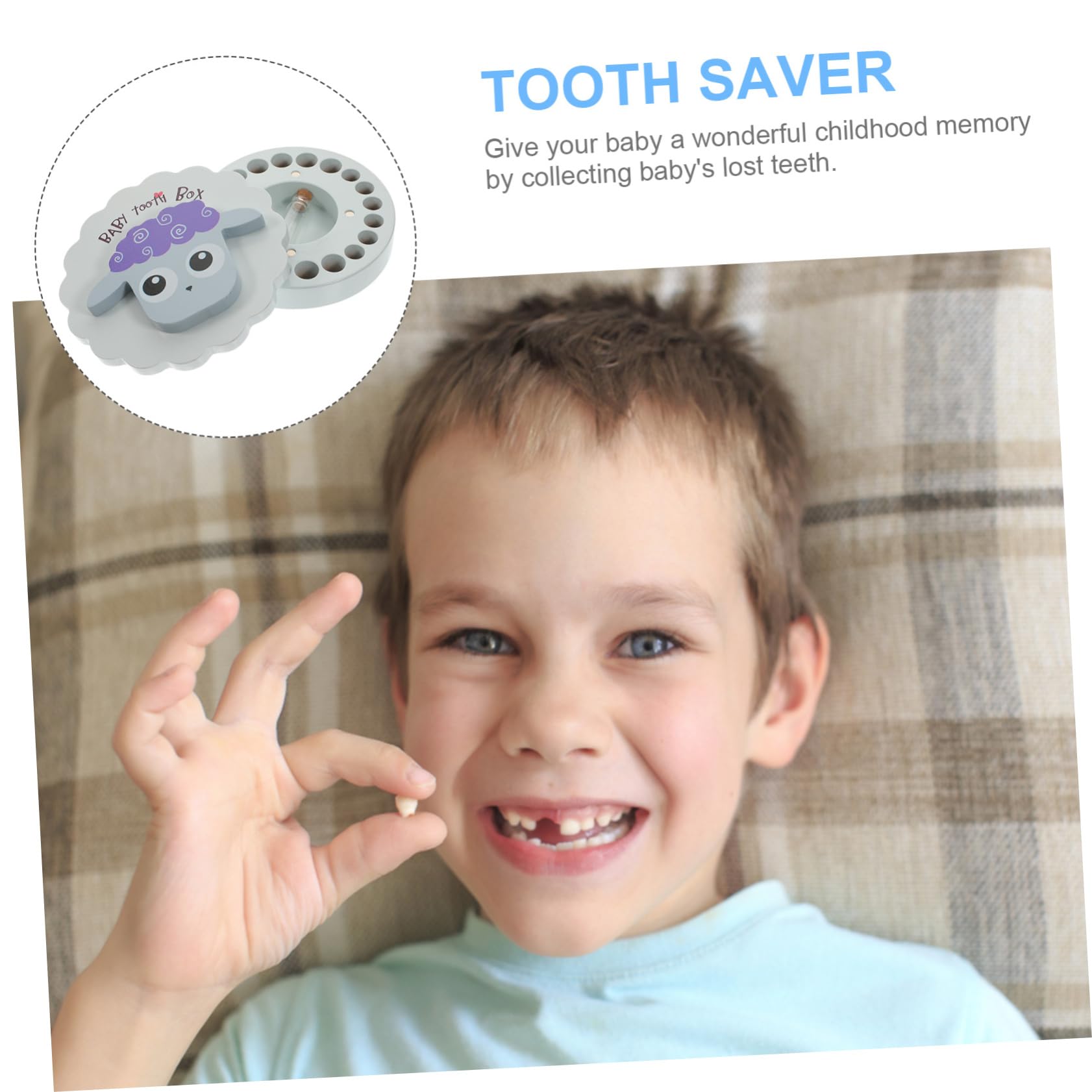PRETYZOOM 3-Piece Wooden Tooth Keepsake Box Set - Blue Baby Teeth Storage Case for Lost Teeth Collection, First Tooth Souvenir Holder (Perfect for Kids' Milestone Memories & Tooth Fairy Gifts)