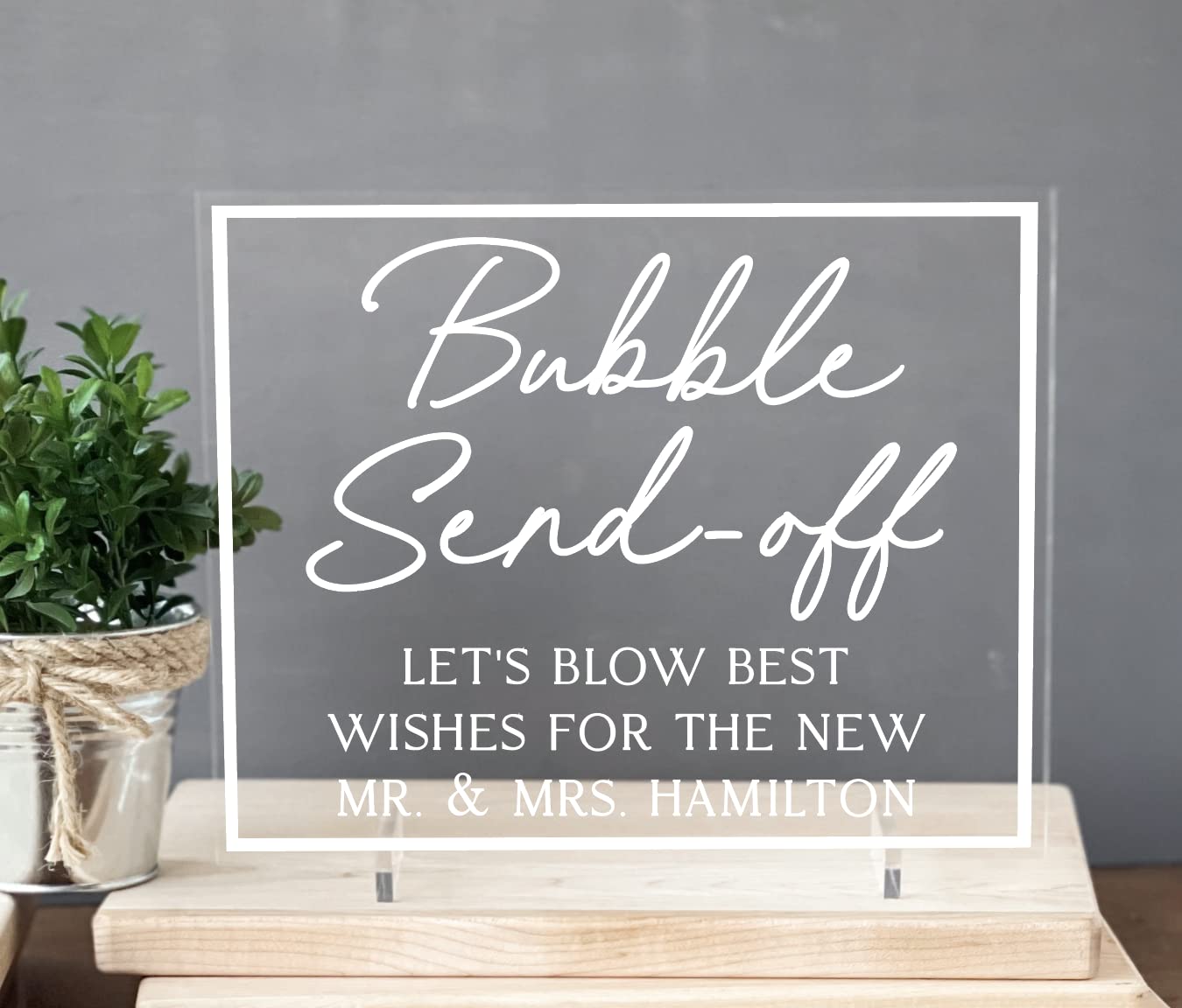 Acrylic Bubble Send Off Sign for Wedding - Elegant Exit Sign for Reception & Ceremony - Perfect for Outdoor & Indoor Wedding Decor